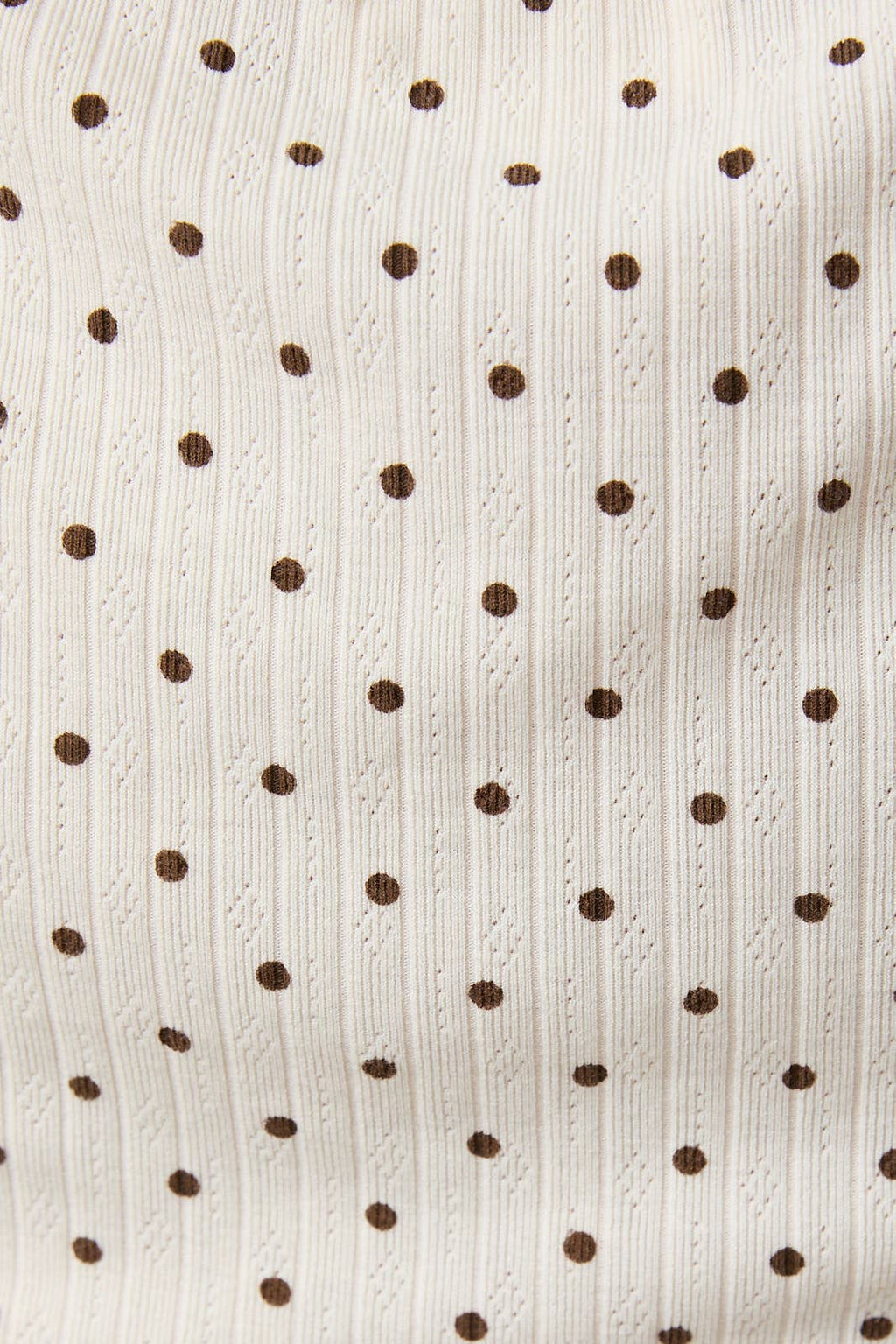 SLOUCHY SHOULDER SLEEVELESS POLKA DOT RIB TOP: INDIGO-WHITE DOT / M