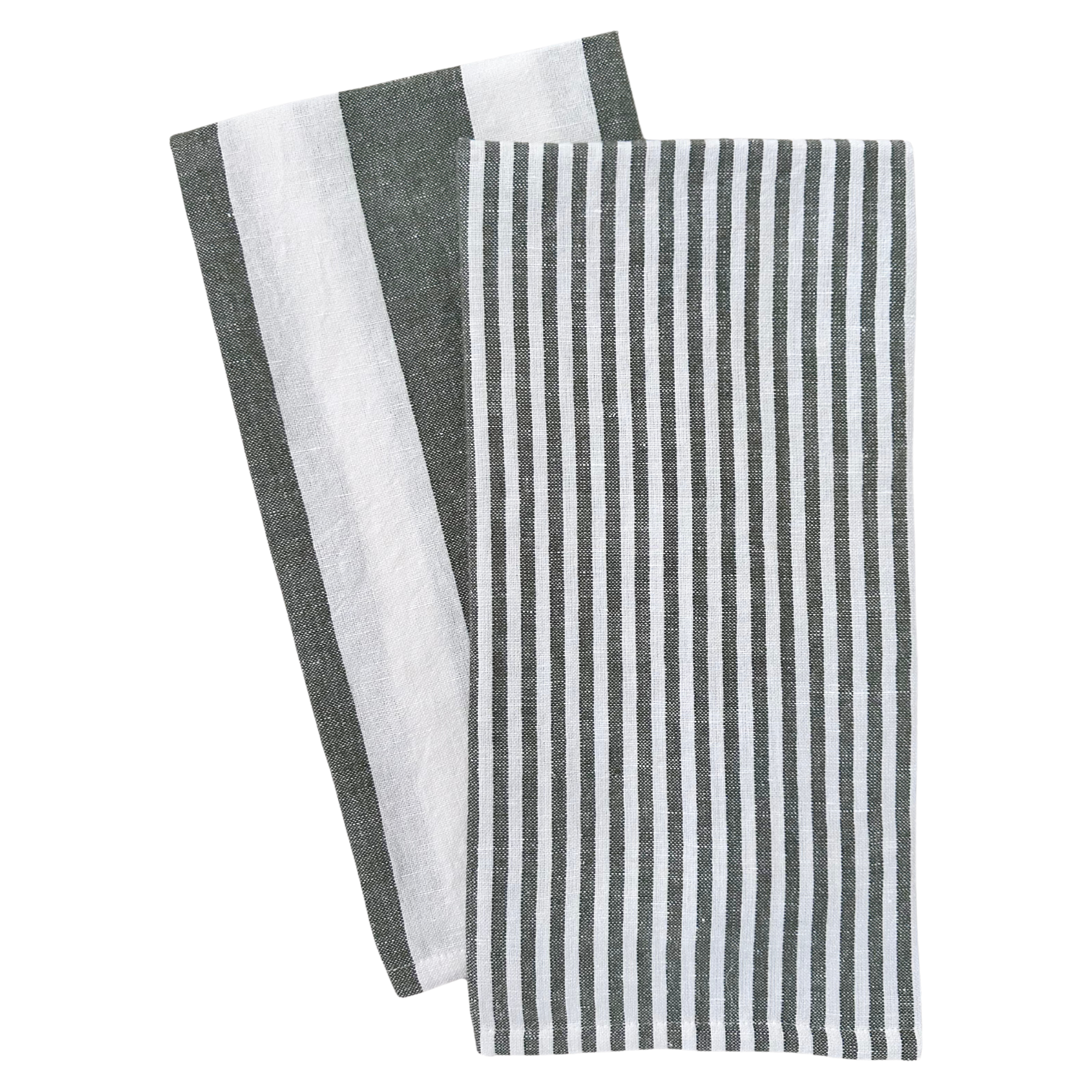 Stripe Tea Towel Set: Black