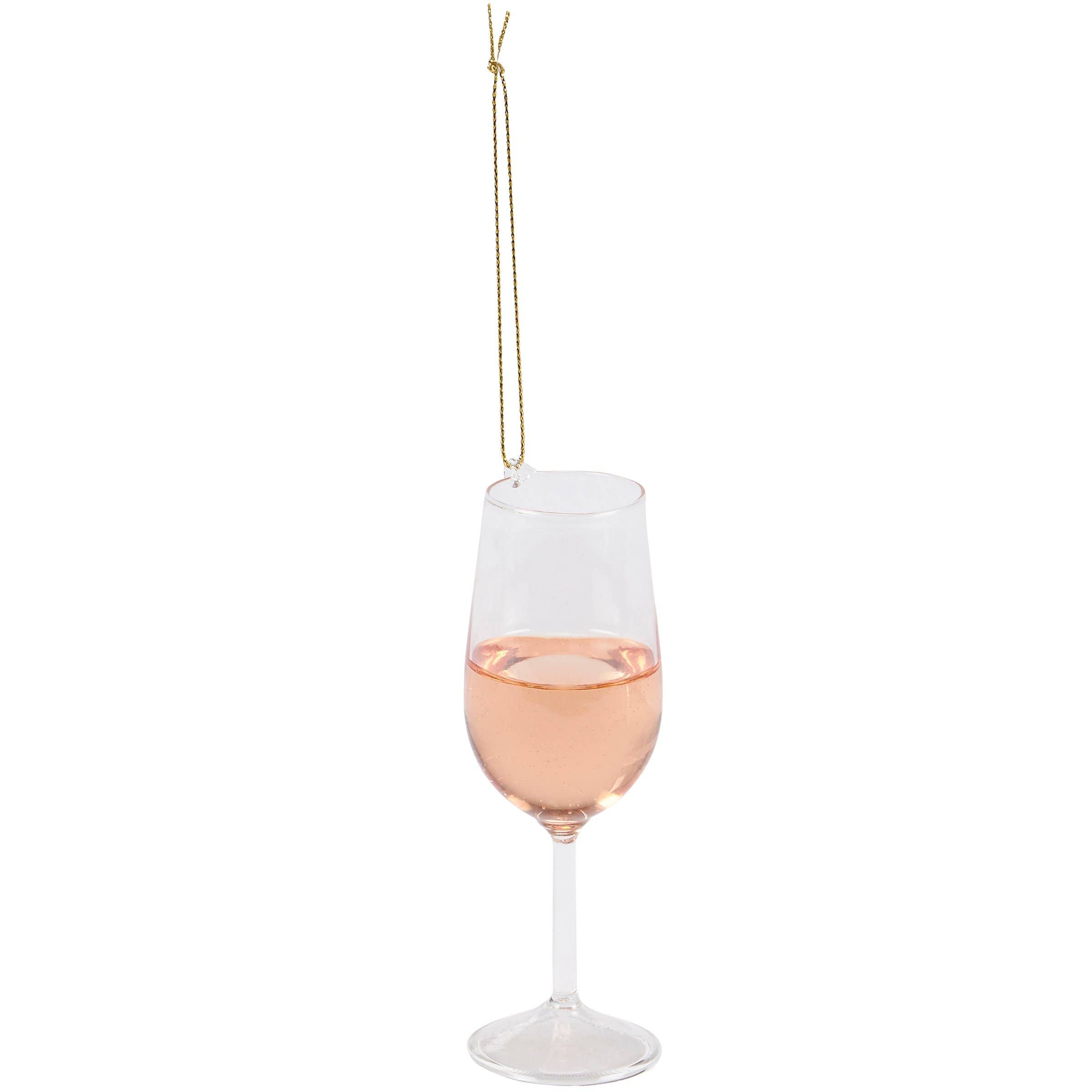 Glass Blush Wine Ornament