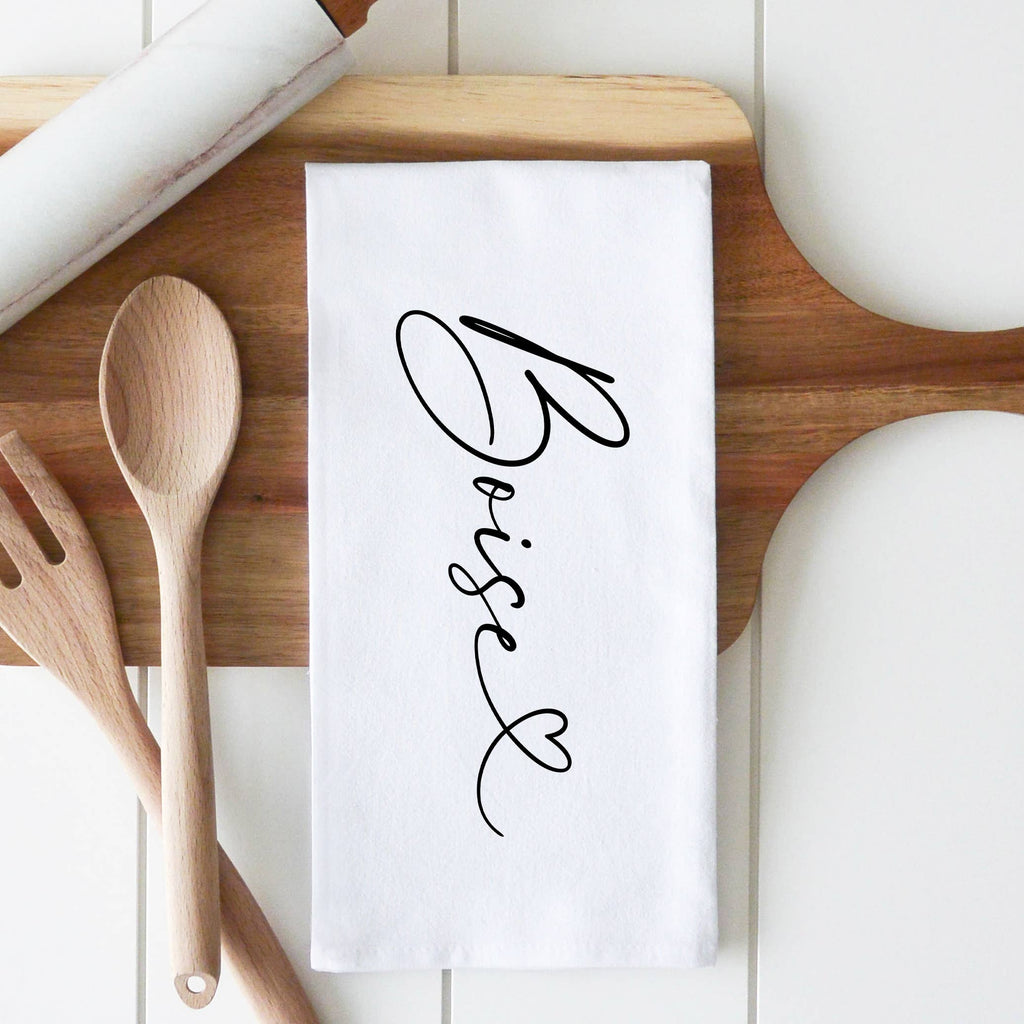 Custom City Love Tea Towel: White