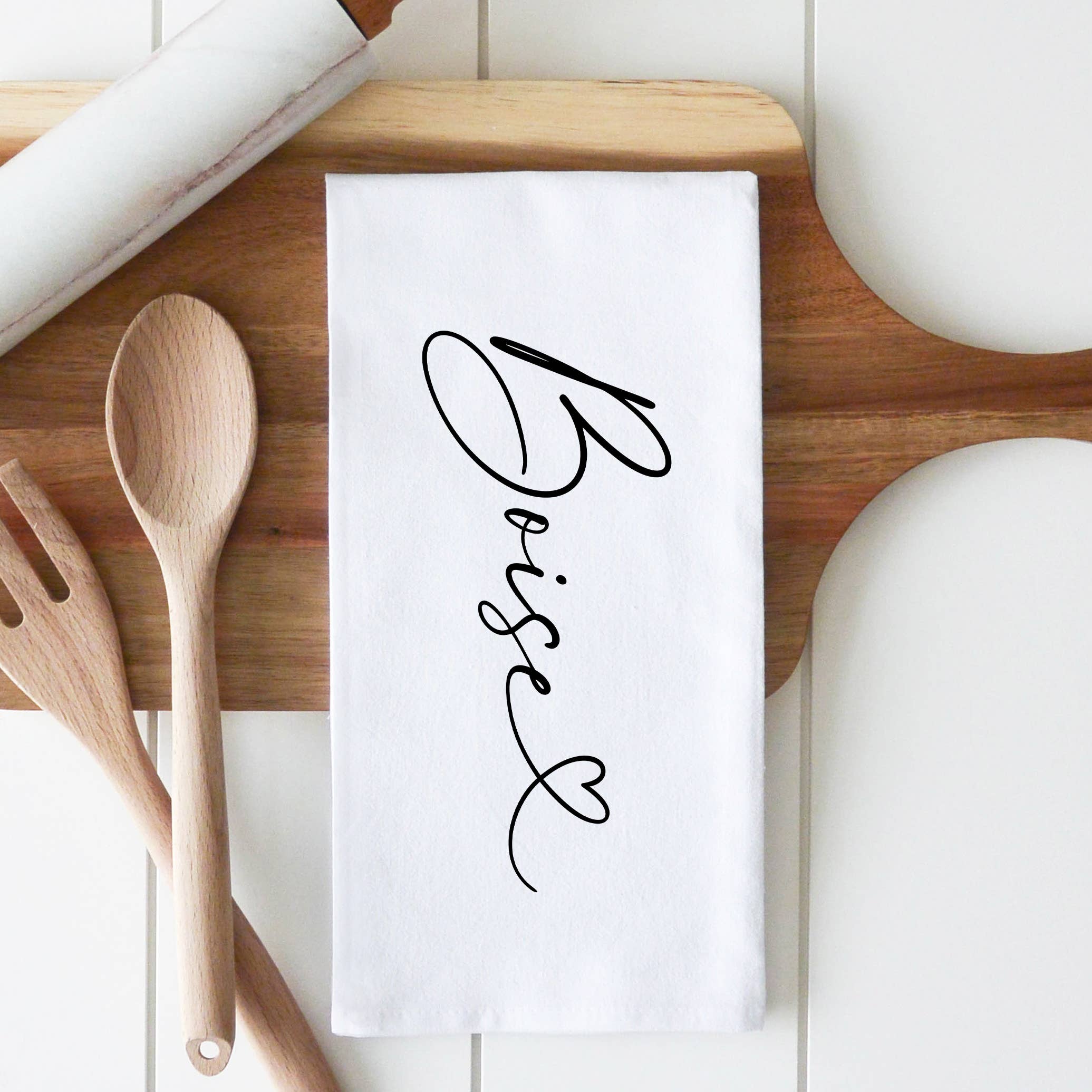 Custom City Love Tea Towel: White