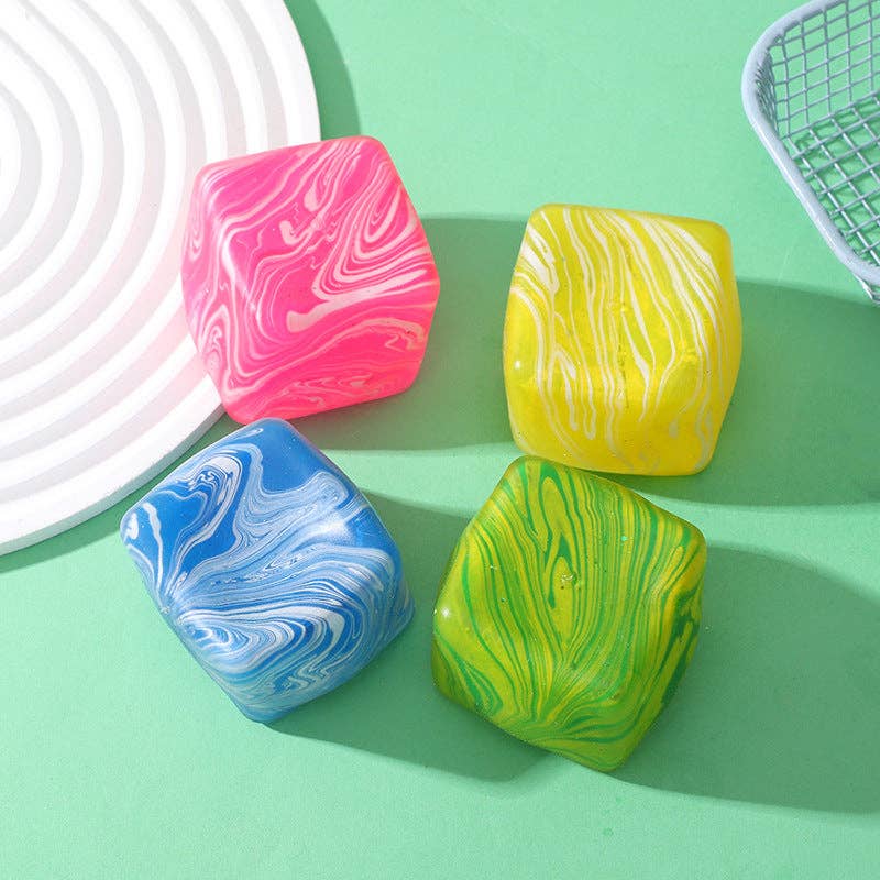 Marble Ice Cube Squishy Slow Rising Stress Relief Fidget Toy: Yellow