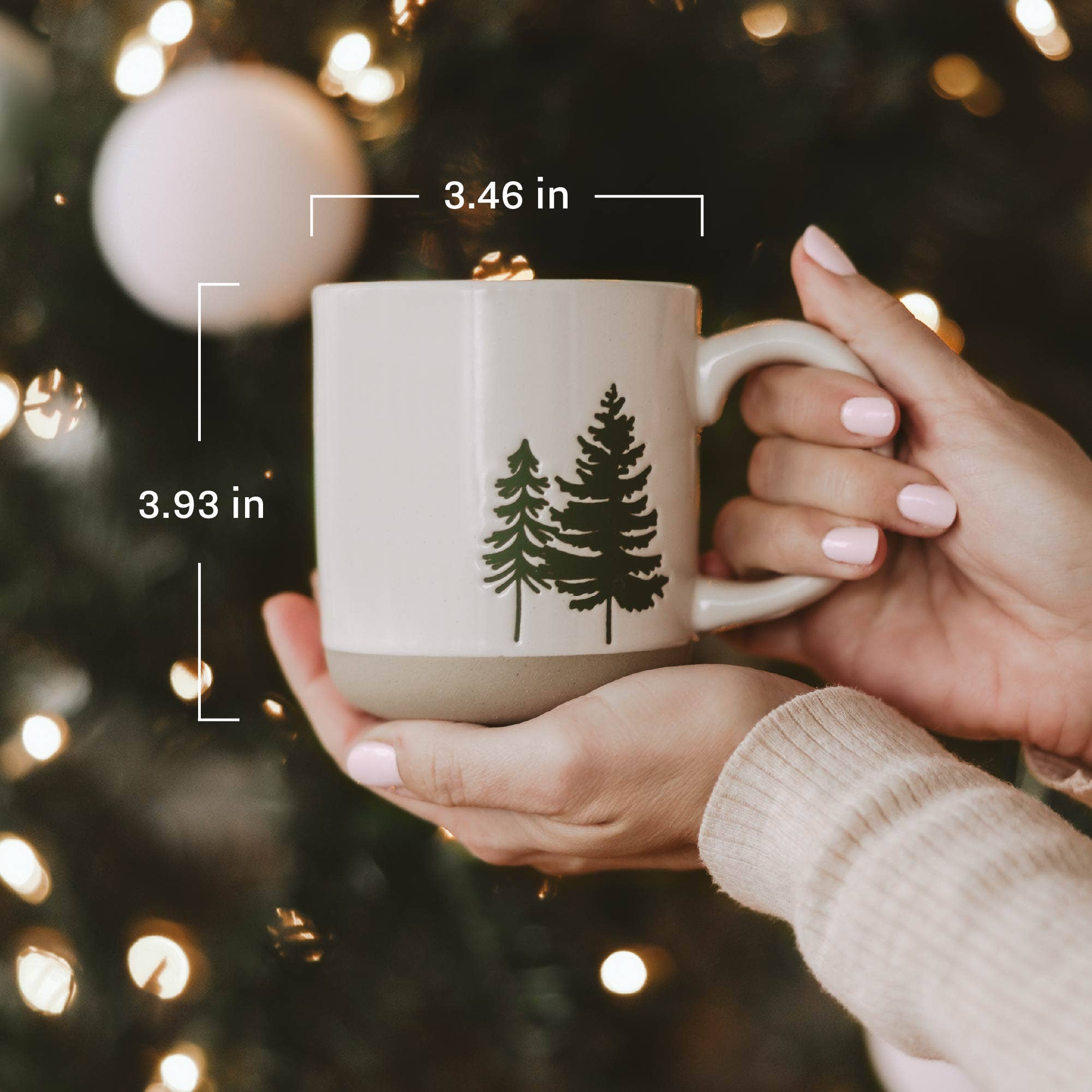 Green Trees Stoneware Coffee Mug - Home Decor