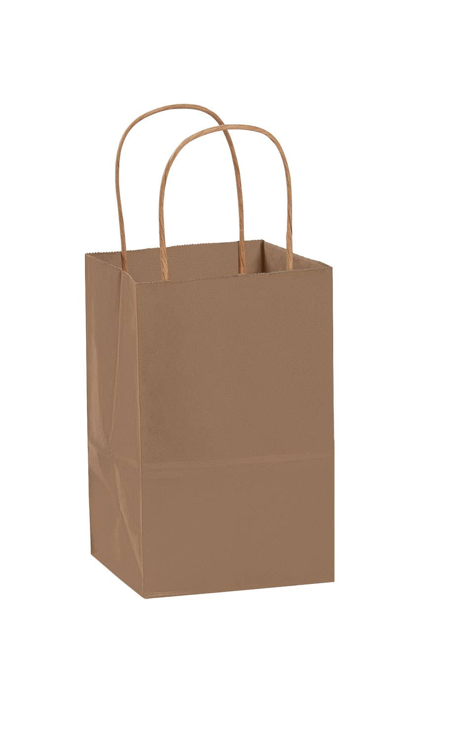 Kraft Paper Shopping Bags: White / Case of 100 / Small