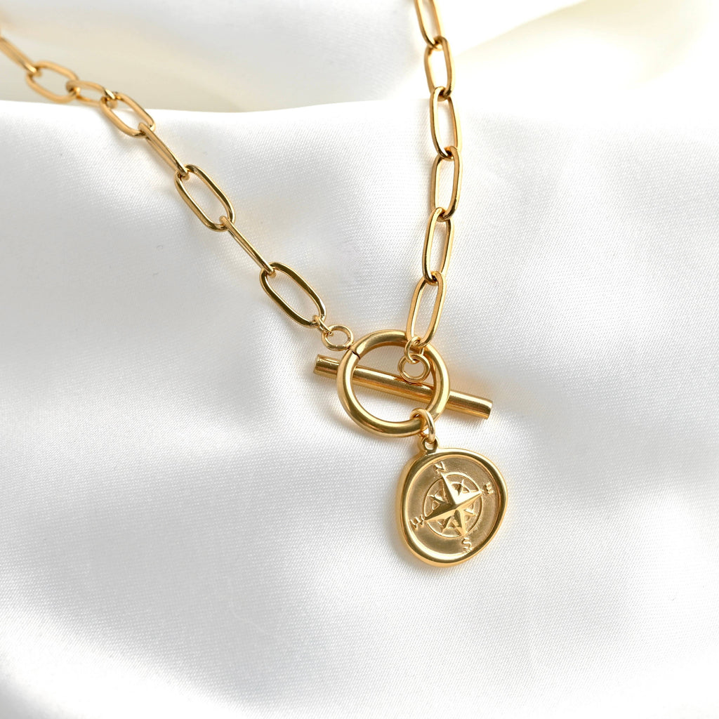 Paperclip Compass Necklace