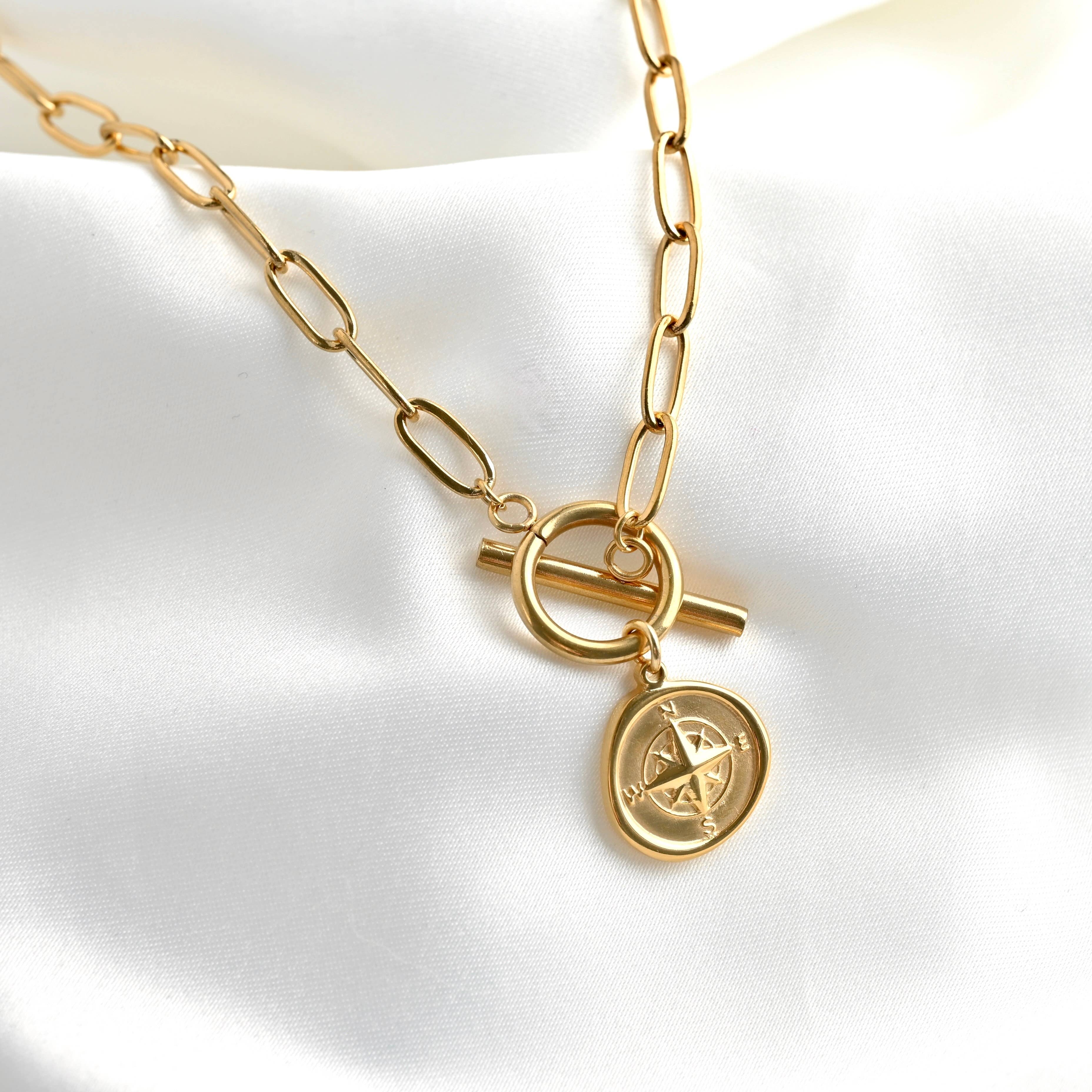 Paperclip Compass Necklace