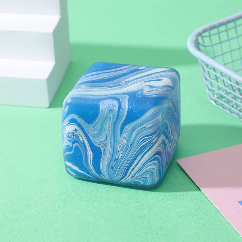 Marble Ice Cube Squishy Slow Rising Stress Relief Fidget Toy: Yellow