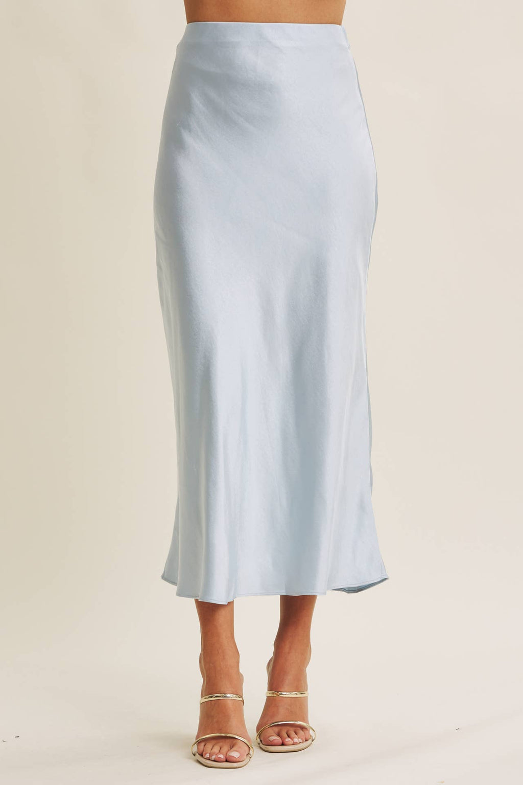 MOONLIT THICK HIGH QUALITY SILKY SATIN BIAS CUT MAXI SKIRT: DUSTY MAUVE / S