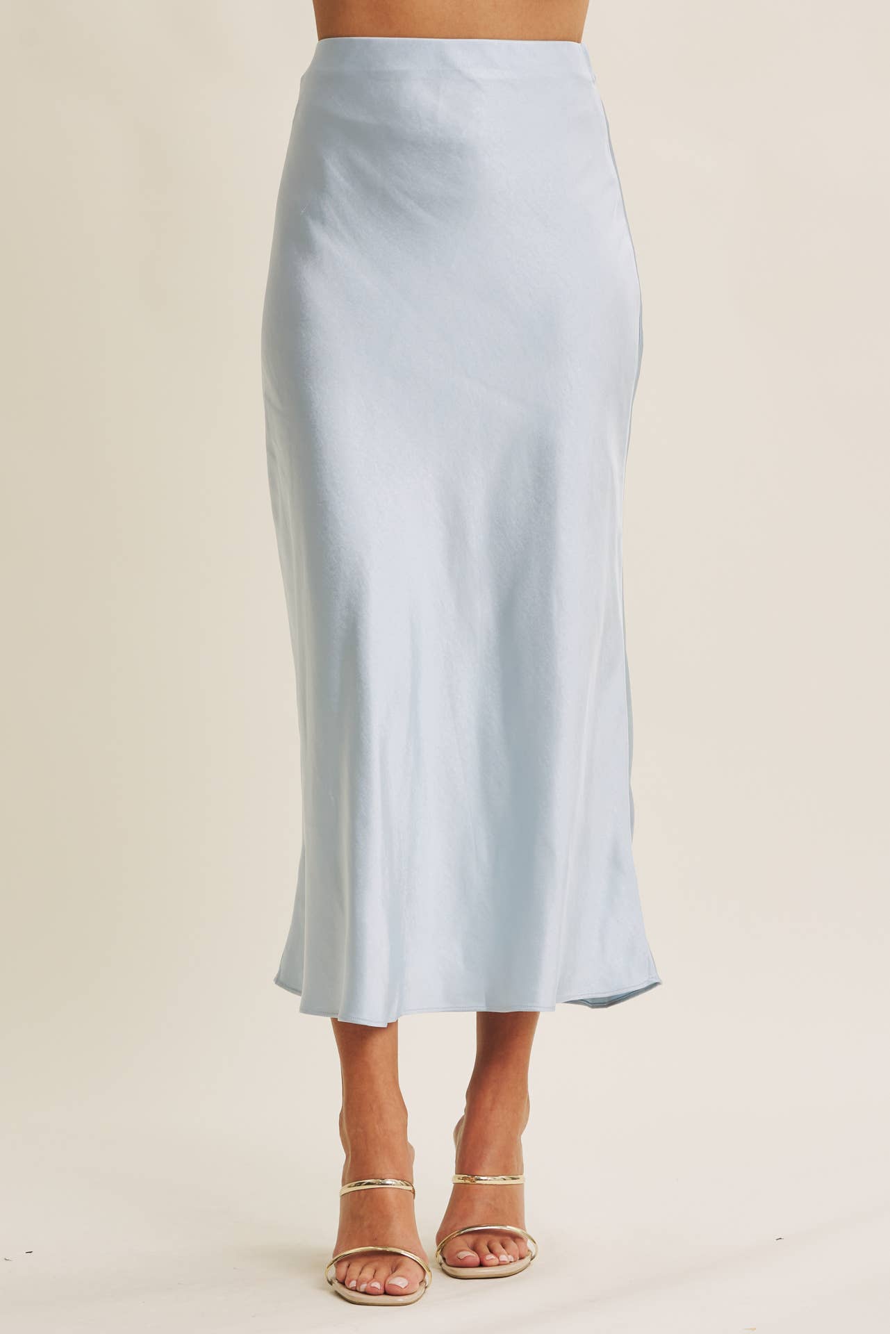 MOONLIT THICK HIGH QUALITY SILKY SATIN BIAS CUT MAXI SKIRT: DUSTY MAUVE / S