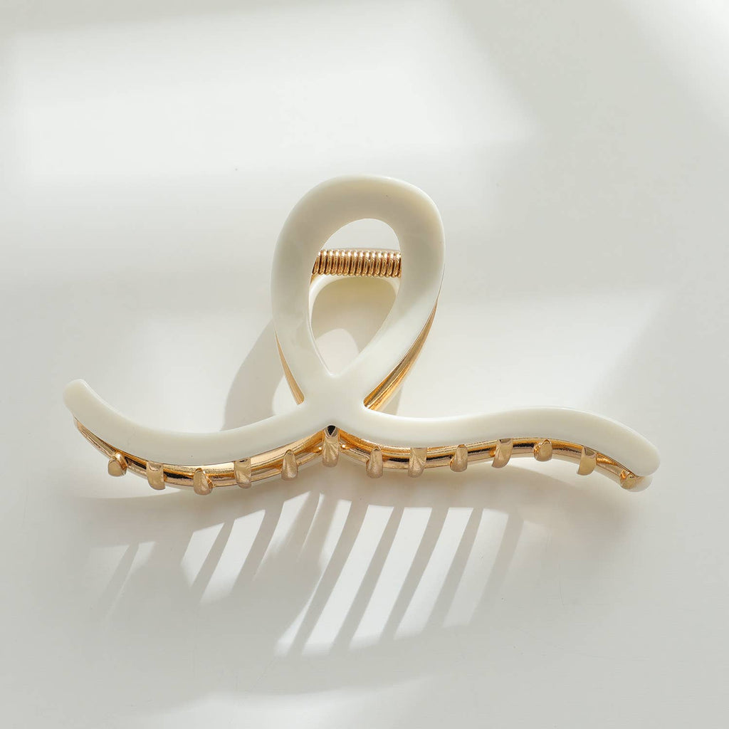 Vera White/Gold Metal Assorted Claw Clips