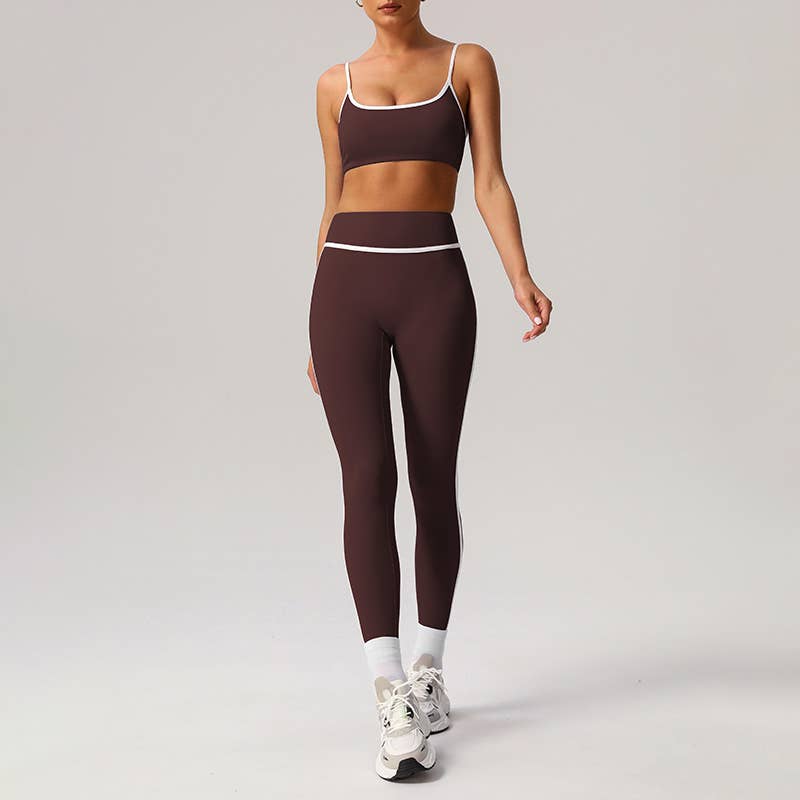 Built-In Pads Bra&High-Waisted Leggings 2-Piece Acctive set
