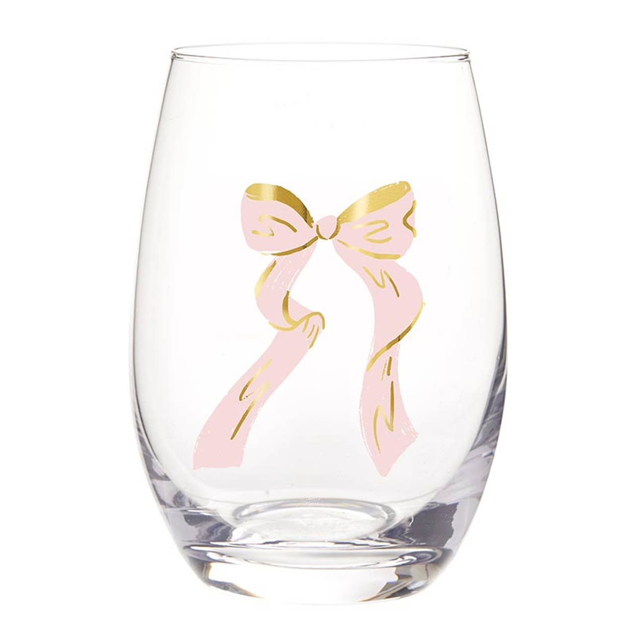 Stemless Wine Glass - Pink Bow: Material