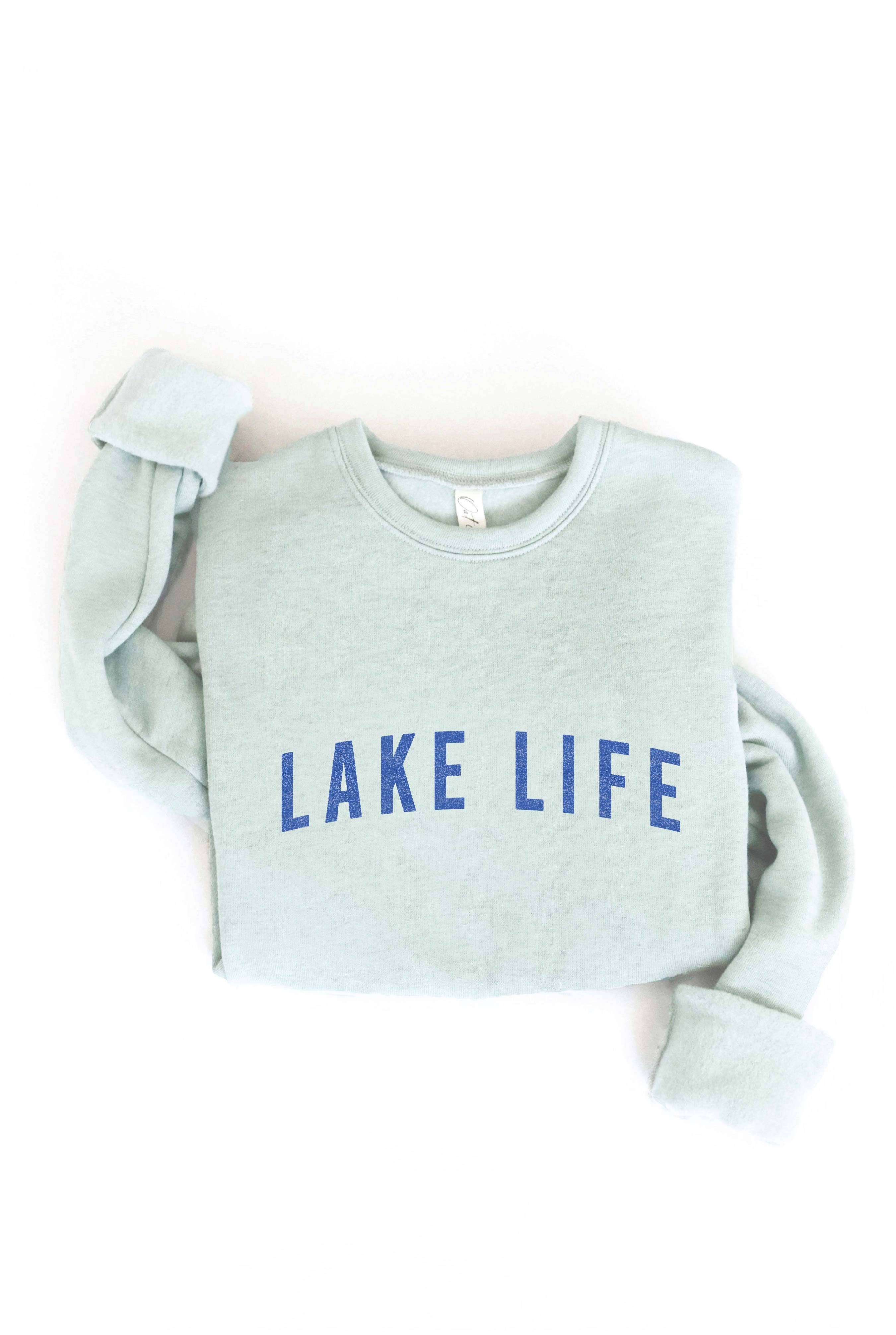 LAKE LIFE Graphic Sweatshirt: TAN / XL