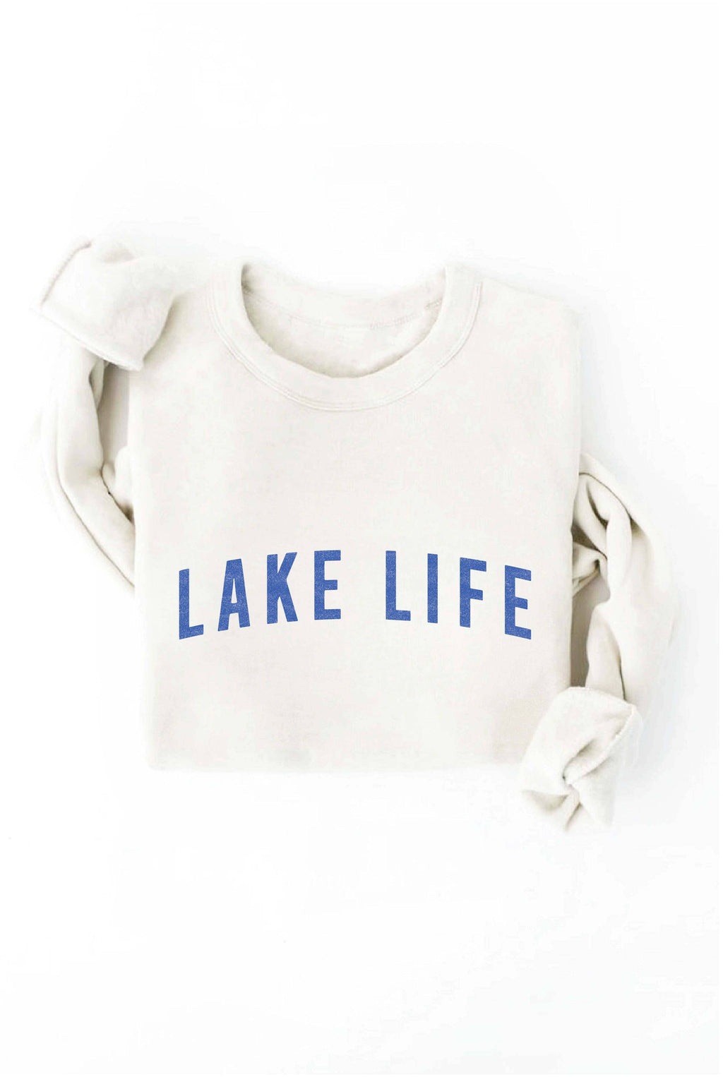 LAKE LIFE Graphic Sweatshirt: TAN / XL