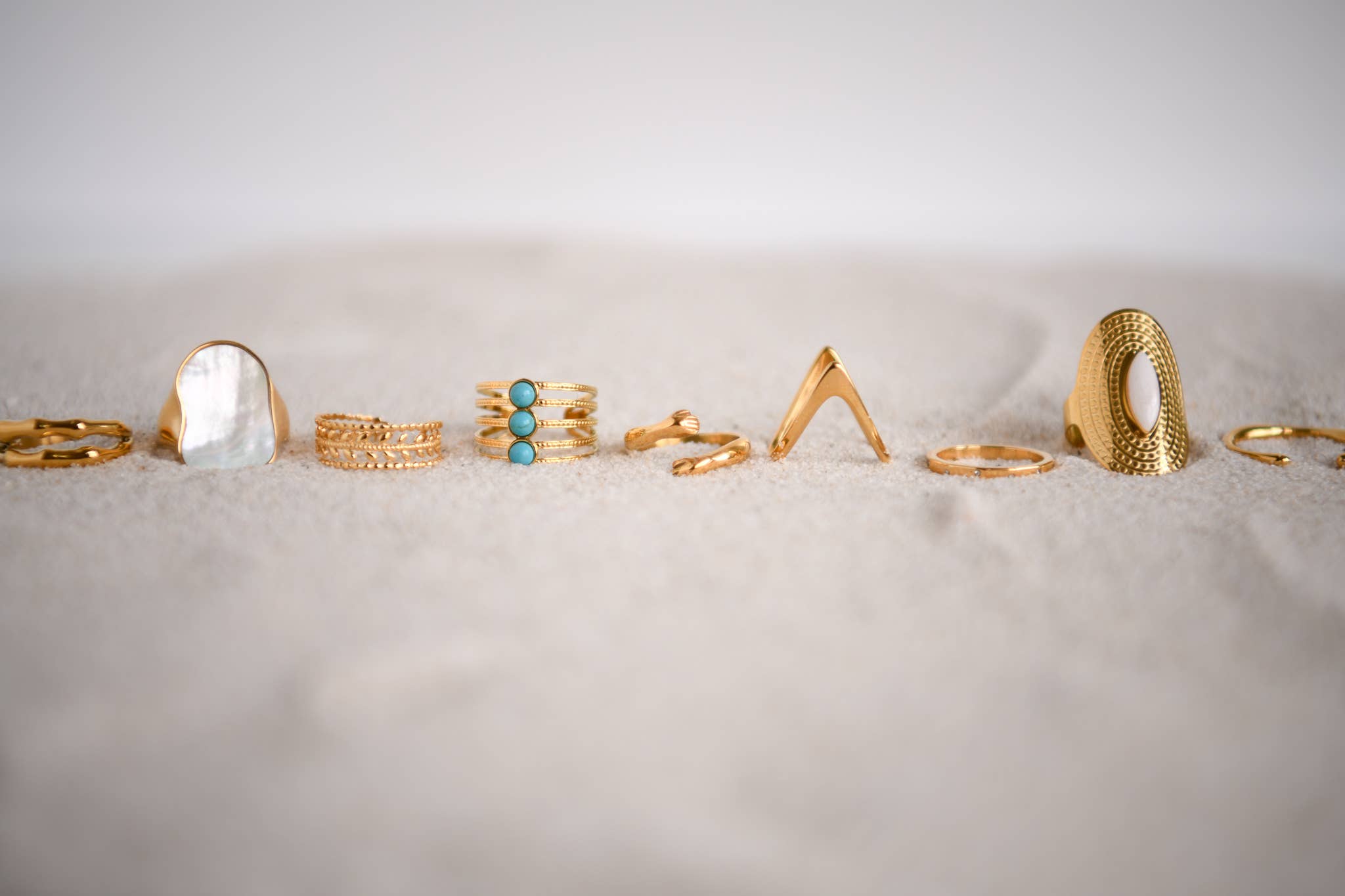 Desert Child Stacked Gold & Turquoise Statement Ring