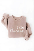 HELLO PUMPKIN Graphic Sweatshirt: TAN / L