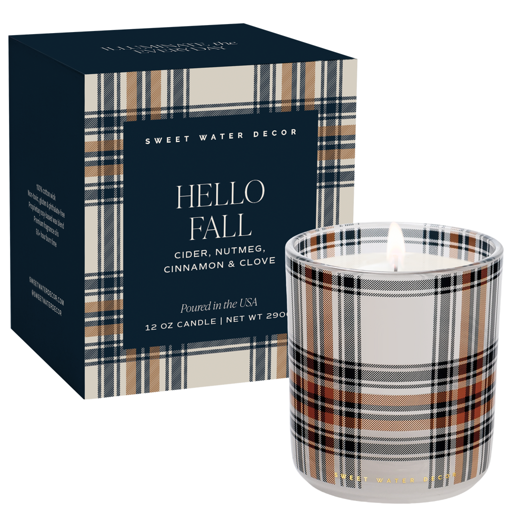 *NEW* Hello Fall 12 oz Boxed Soy Candle - Fall Decor & Gifts