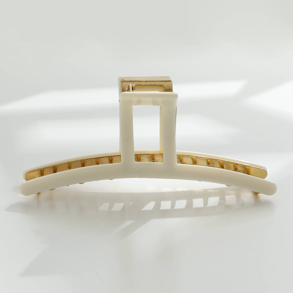 Vera White/Gold Metal Assorted Claw Clips