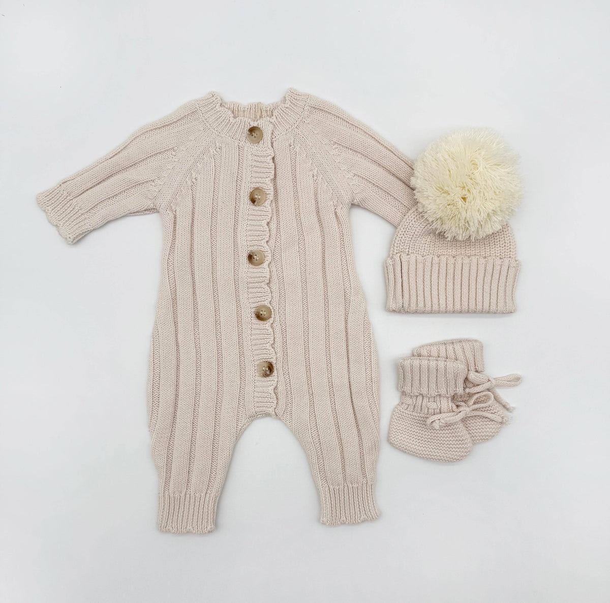 Mila Oatmilk Jumper Set: 3pc Set / 12-18 months