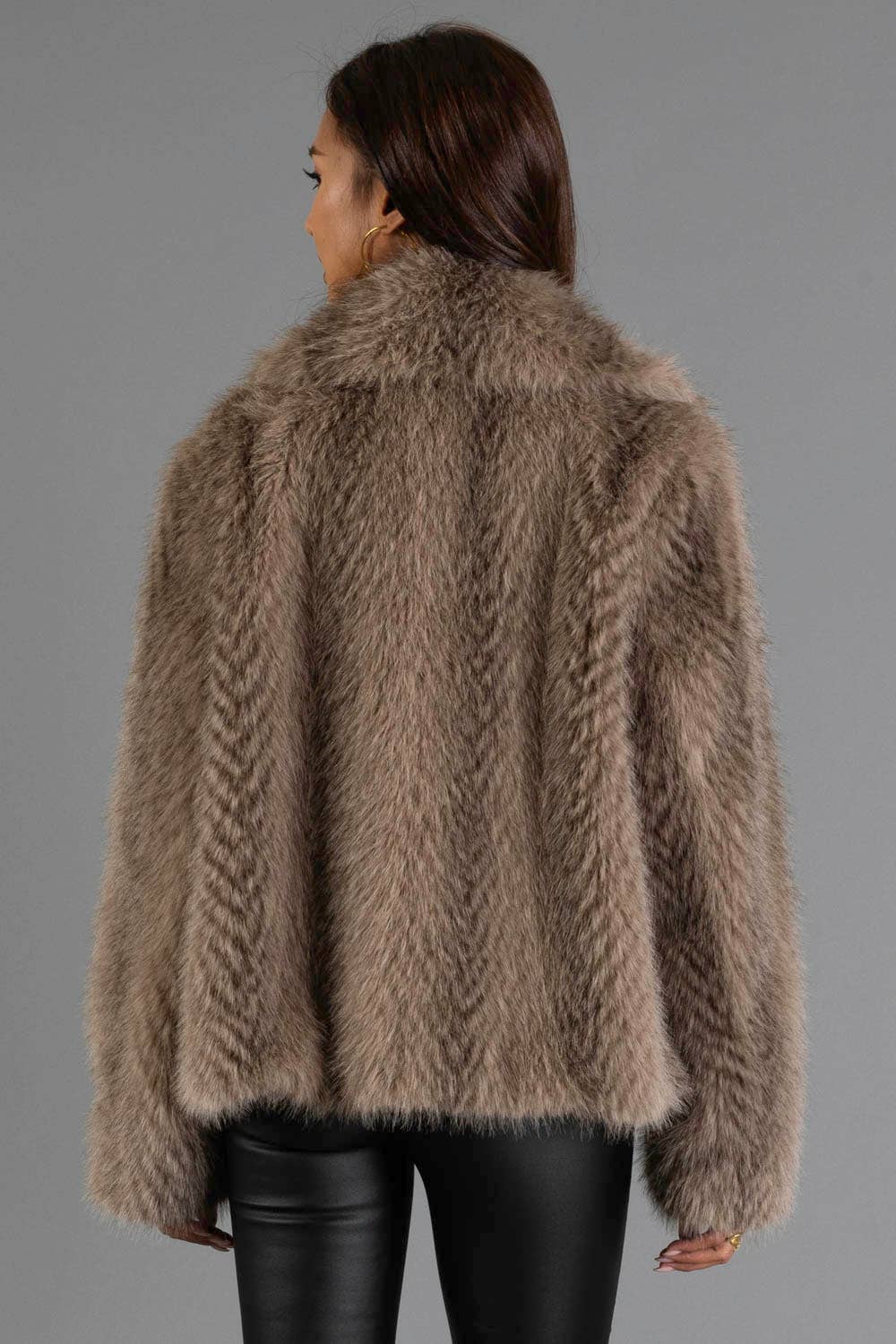Two Tone Faux Fur Jacket