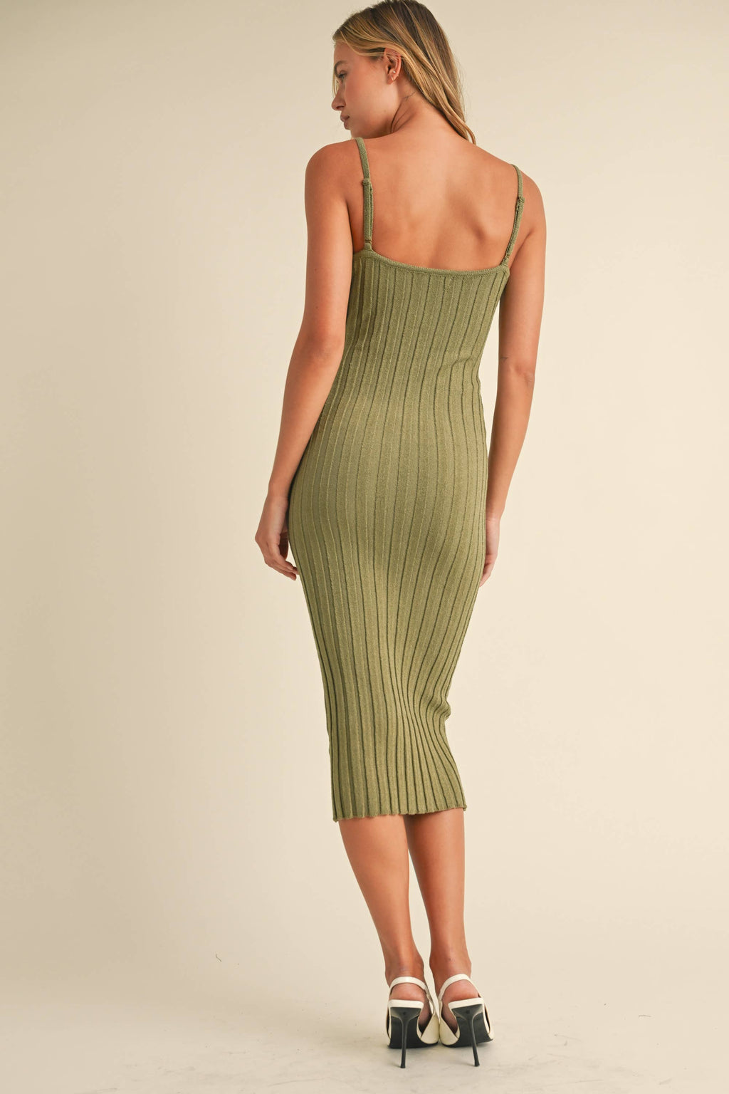 SLEEVELESS MIDI RIB SWEATER MIDI DRESS