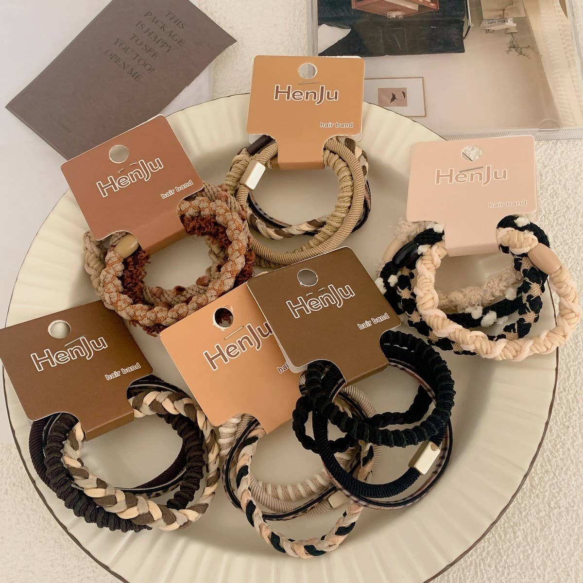 SOFT, ELASTIC AND SIMPLE HAIR TIES MILKYCOFFEE