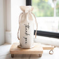 Thank You Wine Bag: Natural Cotton/Linen