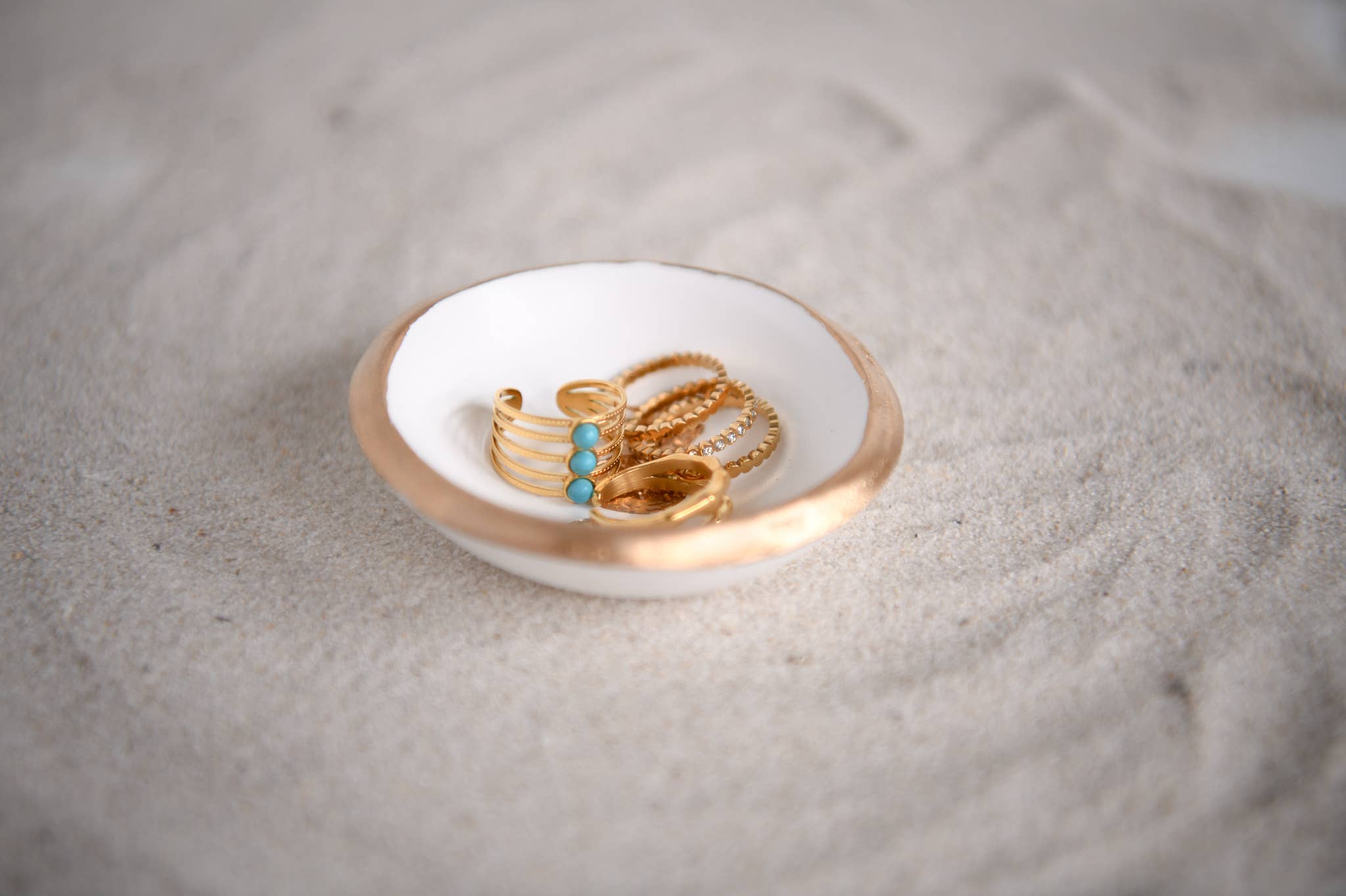 Desert Child Stacked Gold & Turquoise Statement Ring