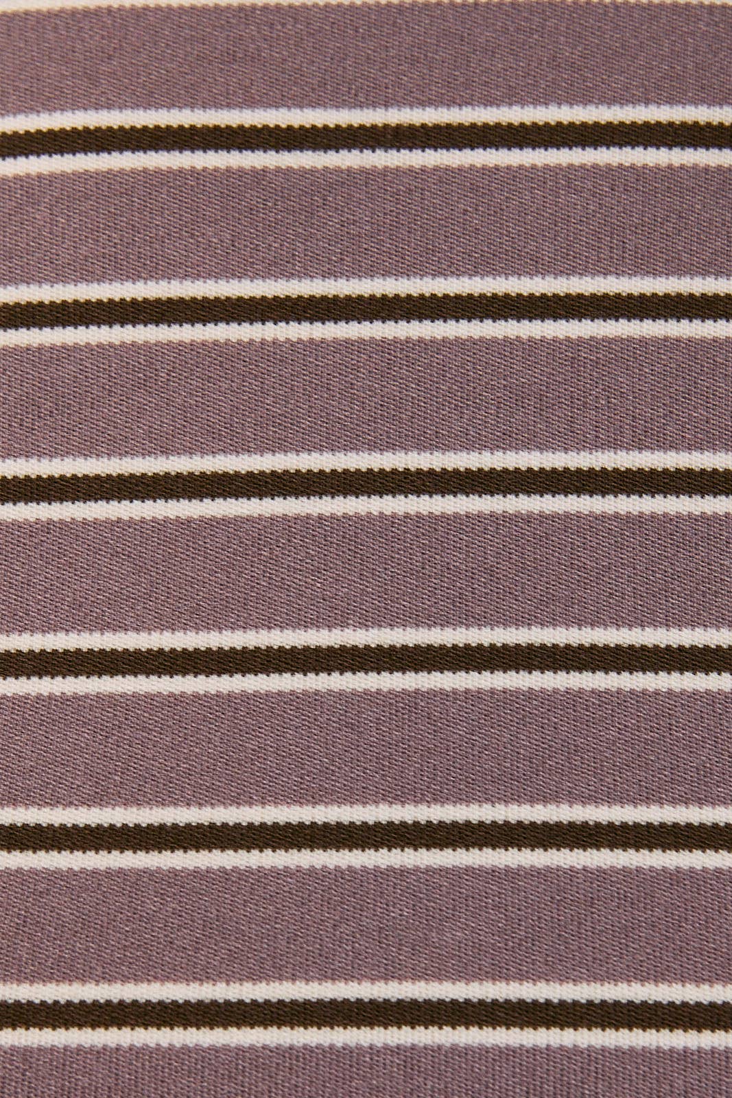 LONG SLEEVE ROUND NECK STRIPED TOP: MAUVE-BROWN STRIPE / L