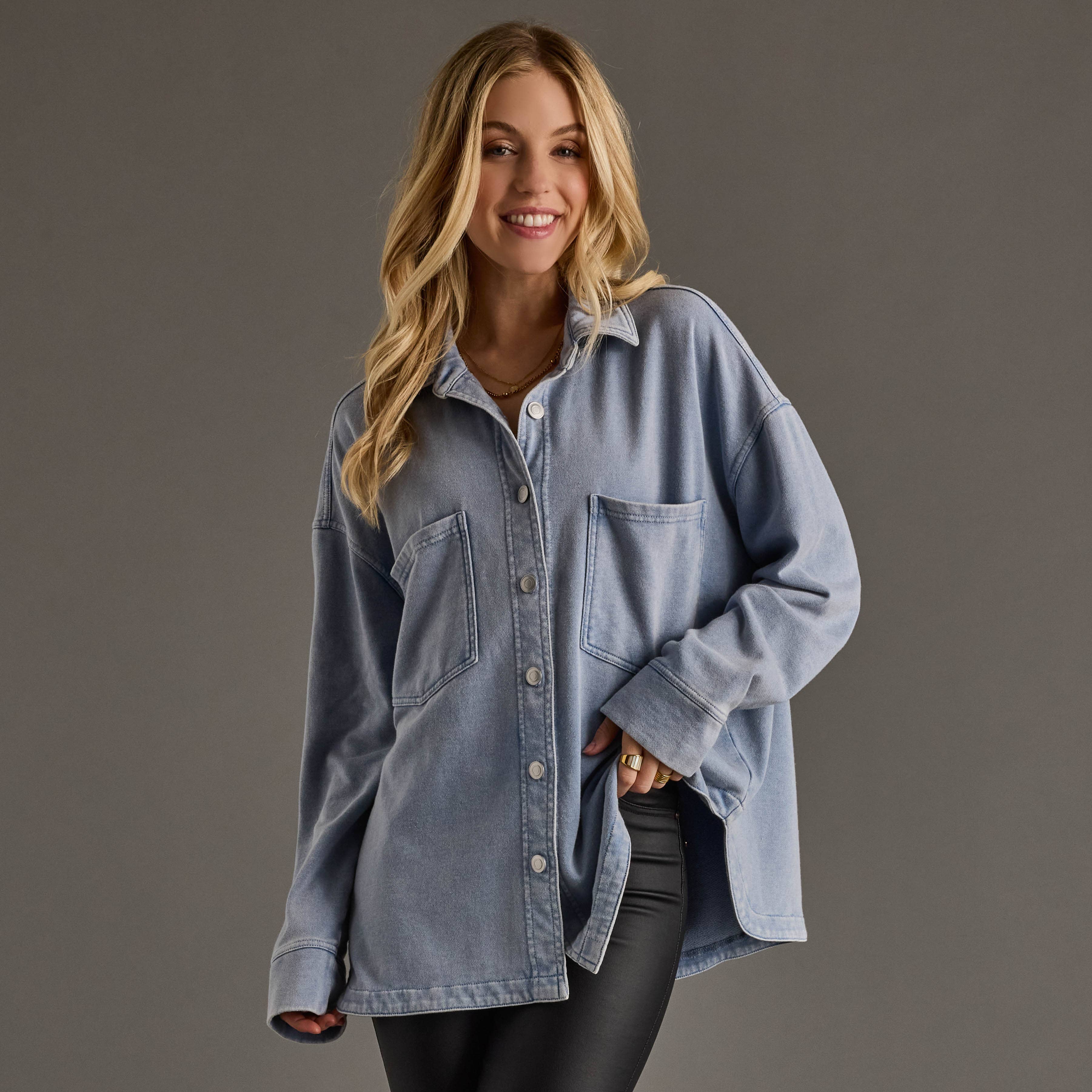 Blue Spruce Soft Button Up