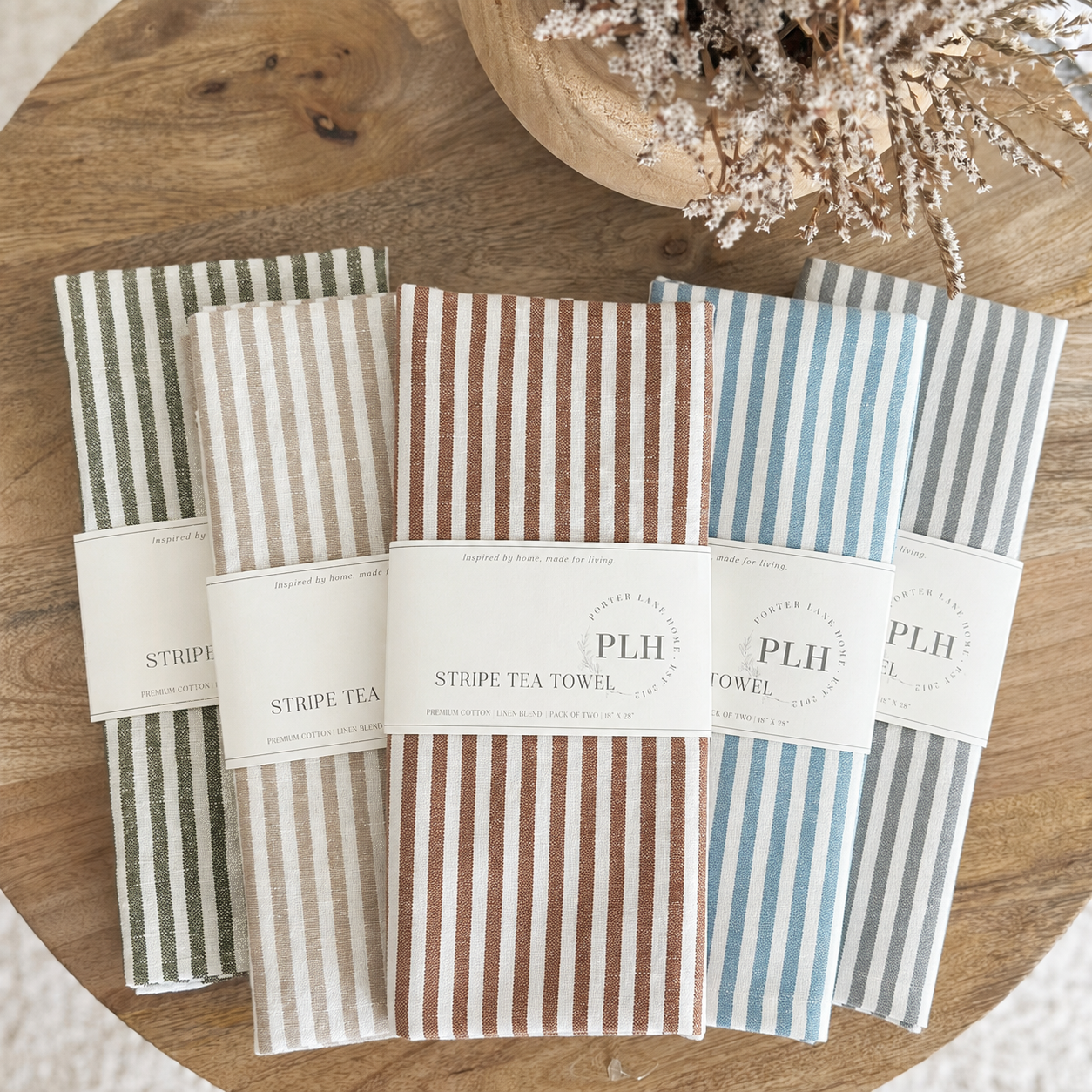 Stripe Tea Towel Set: Black