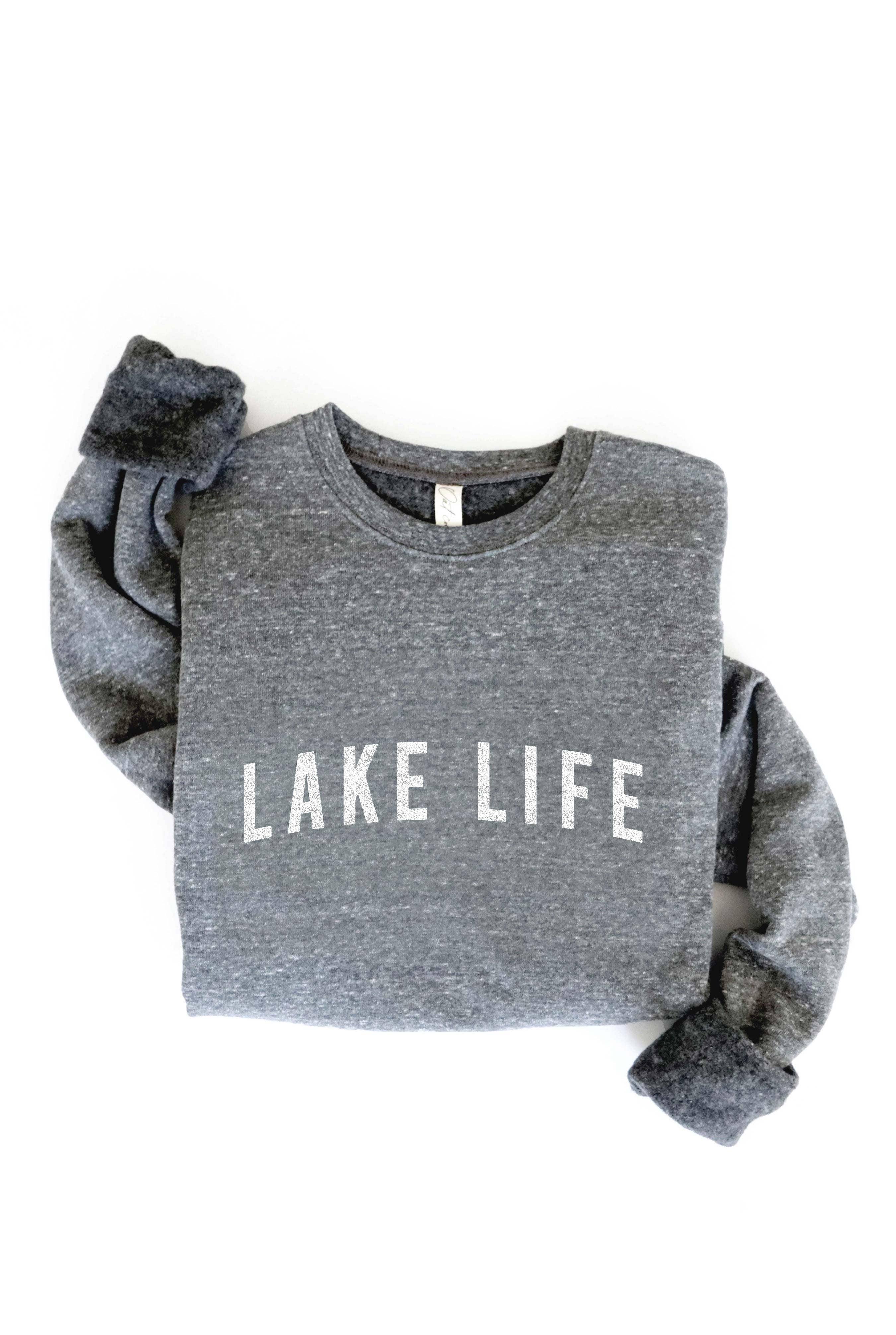 LAKE LIFE Graphic Sweatshirt: TAN / XL