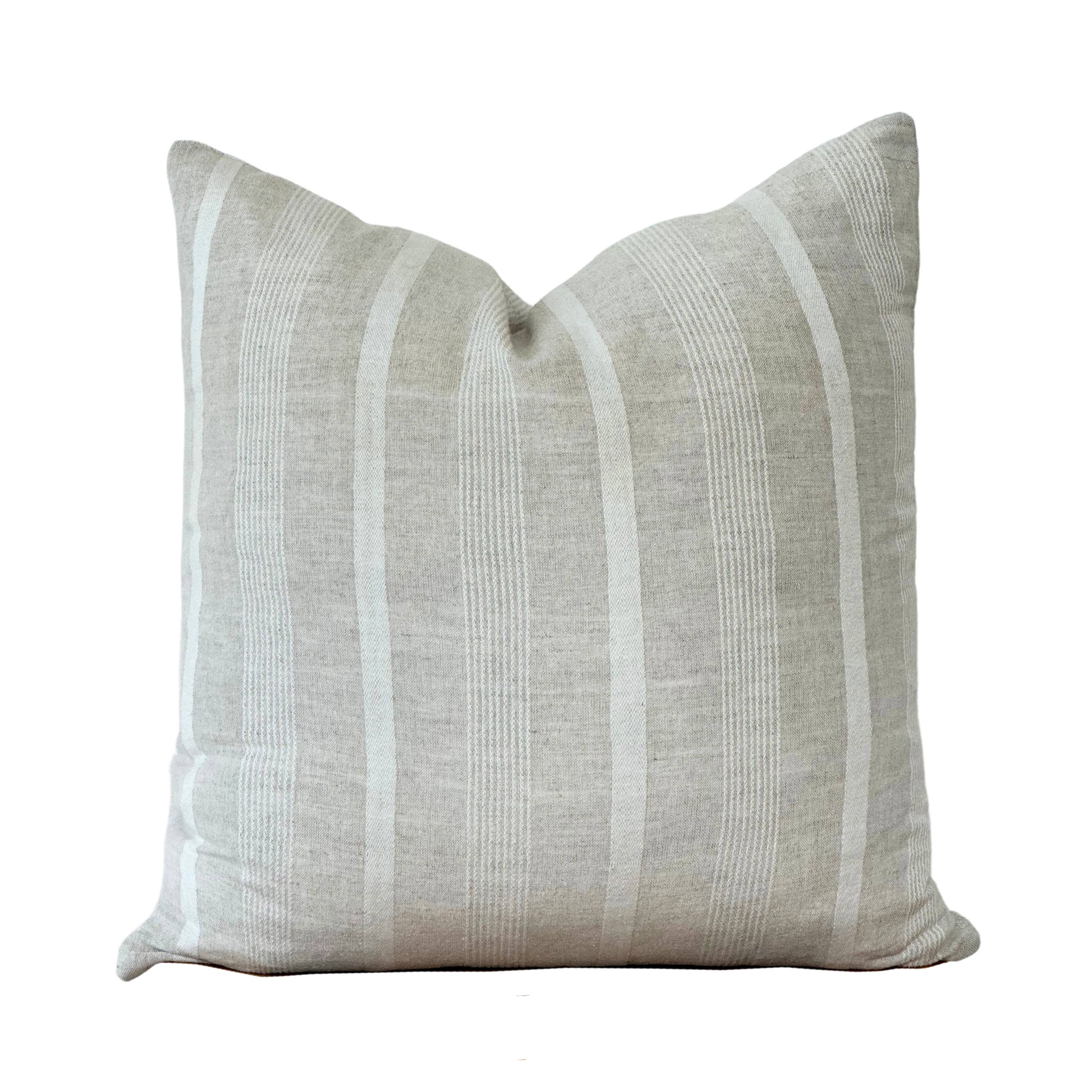 Linen Stripe Pillow Cover | Addison: Gray Stripe