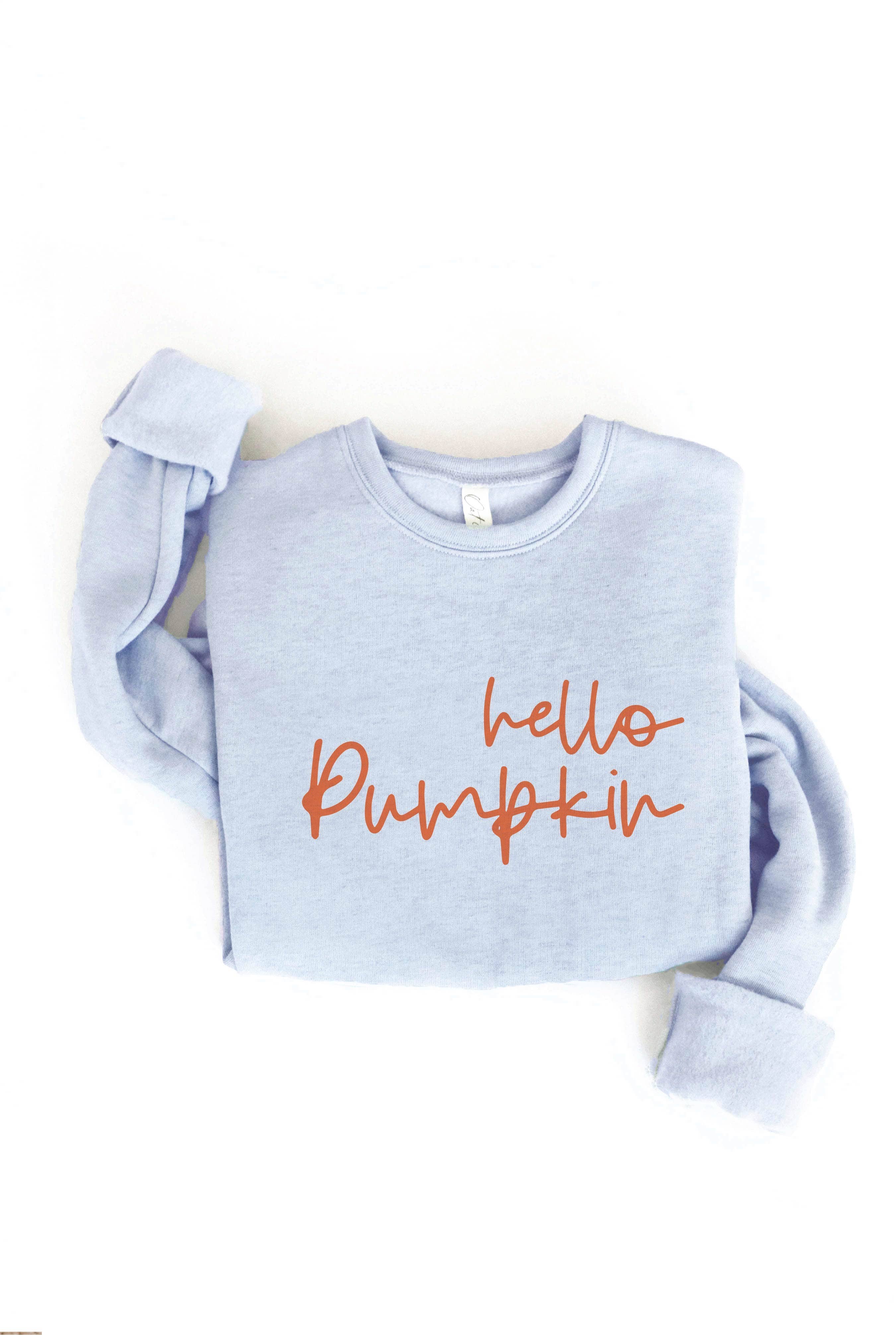 HELLO PUMPKIN Graphic Sweatshirt: TAN / M