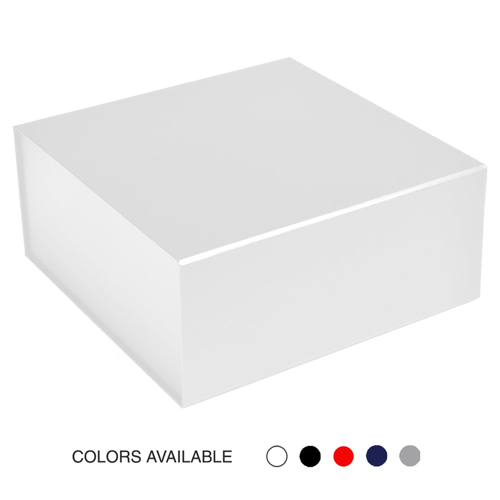 10" X 10" X 4.5" Collapsible Gift Box w/Magnetic Square Flap Lid: Black / 1