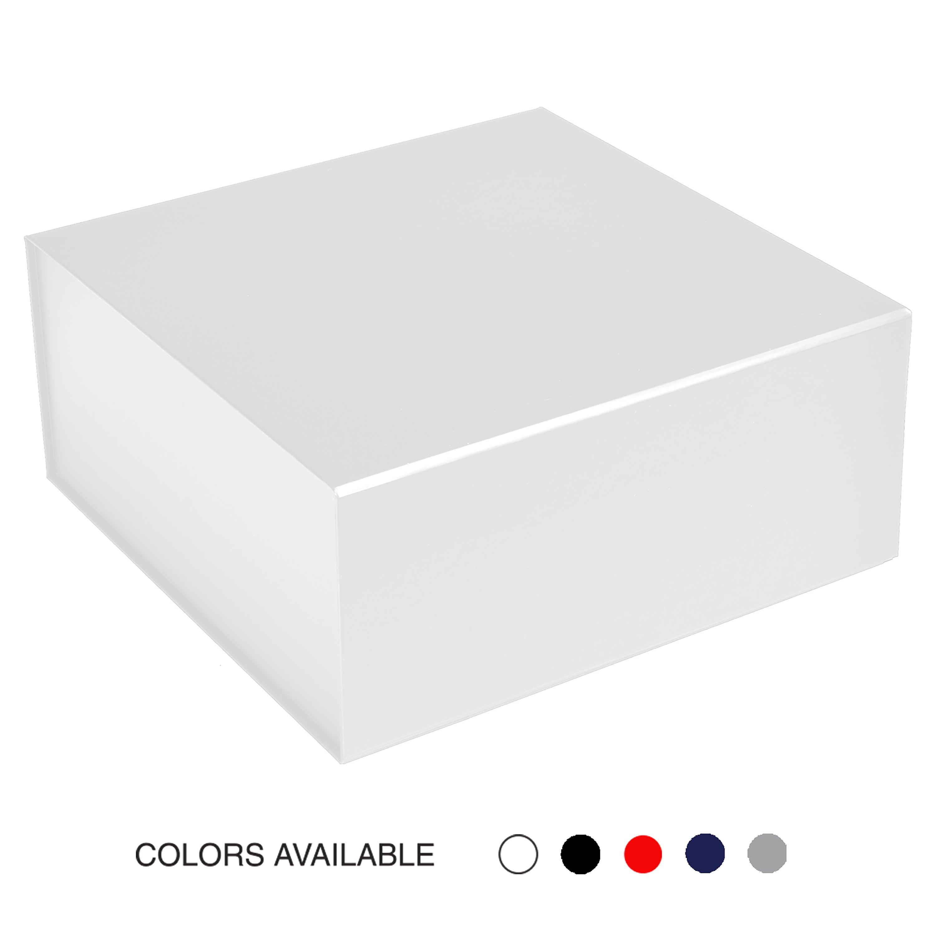 10" X 10" X 4.5" Collapsible Gift Box w/Magnetic Square Flap Lid: Black / 1