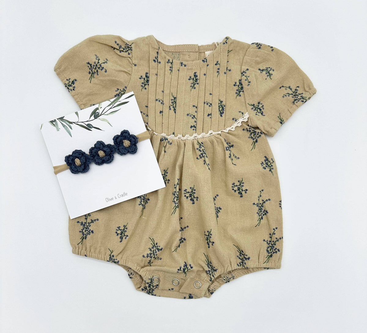Mabel Short Sleeve Romper: Newborn