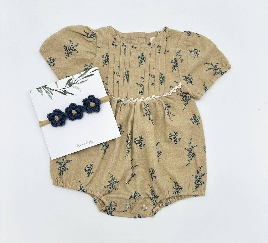Mabel Short Sleeve Romper: 0-3-months