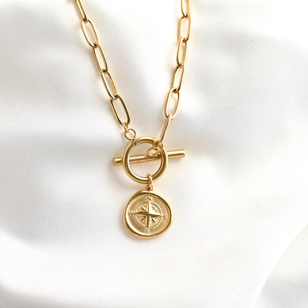 Paperclip Compass Necklace