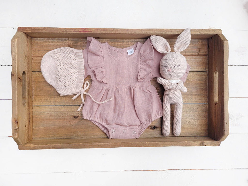 Sleepy Crochet Bunny Doll Standing Ears: Cream bunny Doll