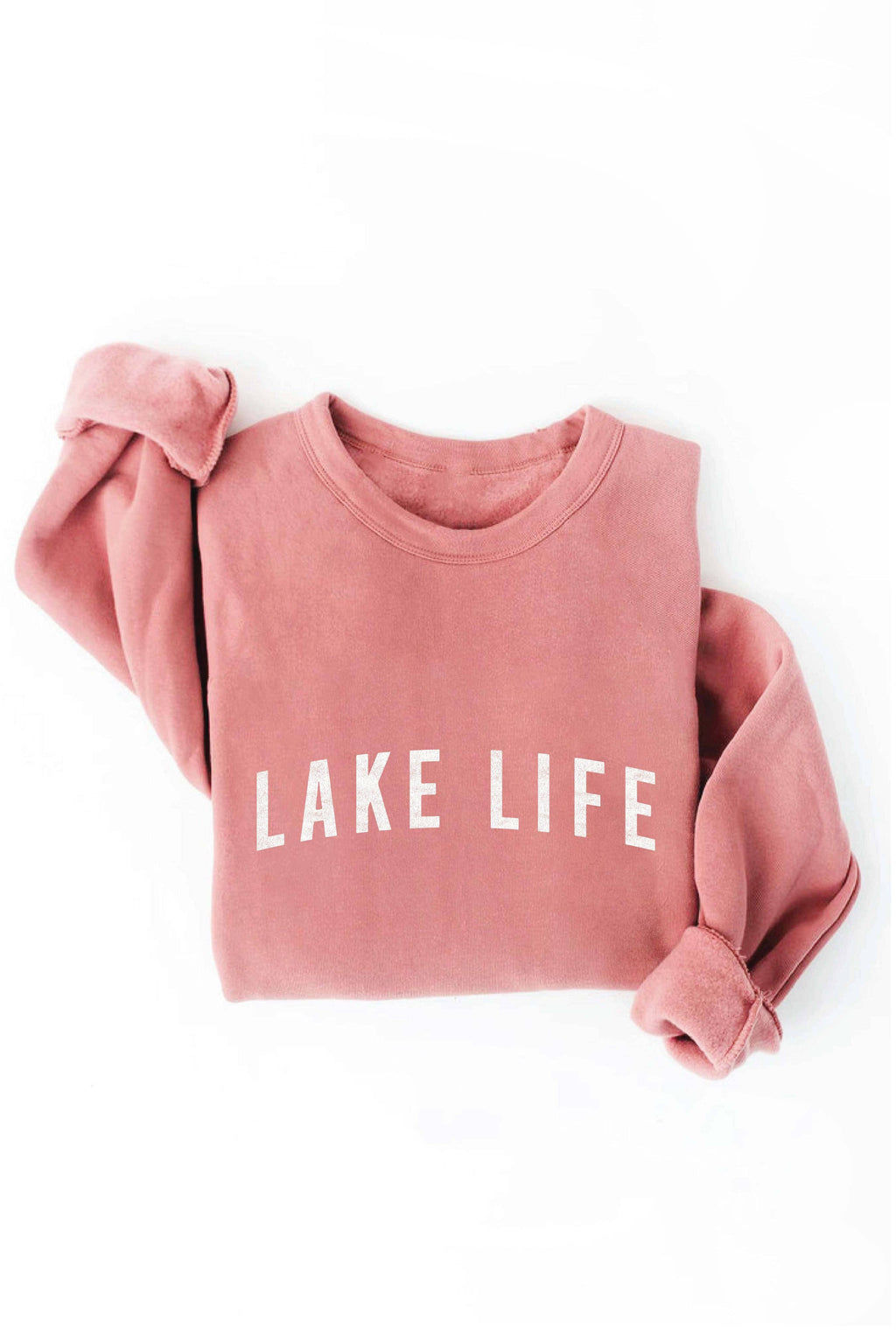 LAKE LIFE Graphic Sweatshirt: TAN / S