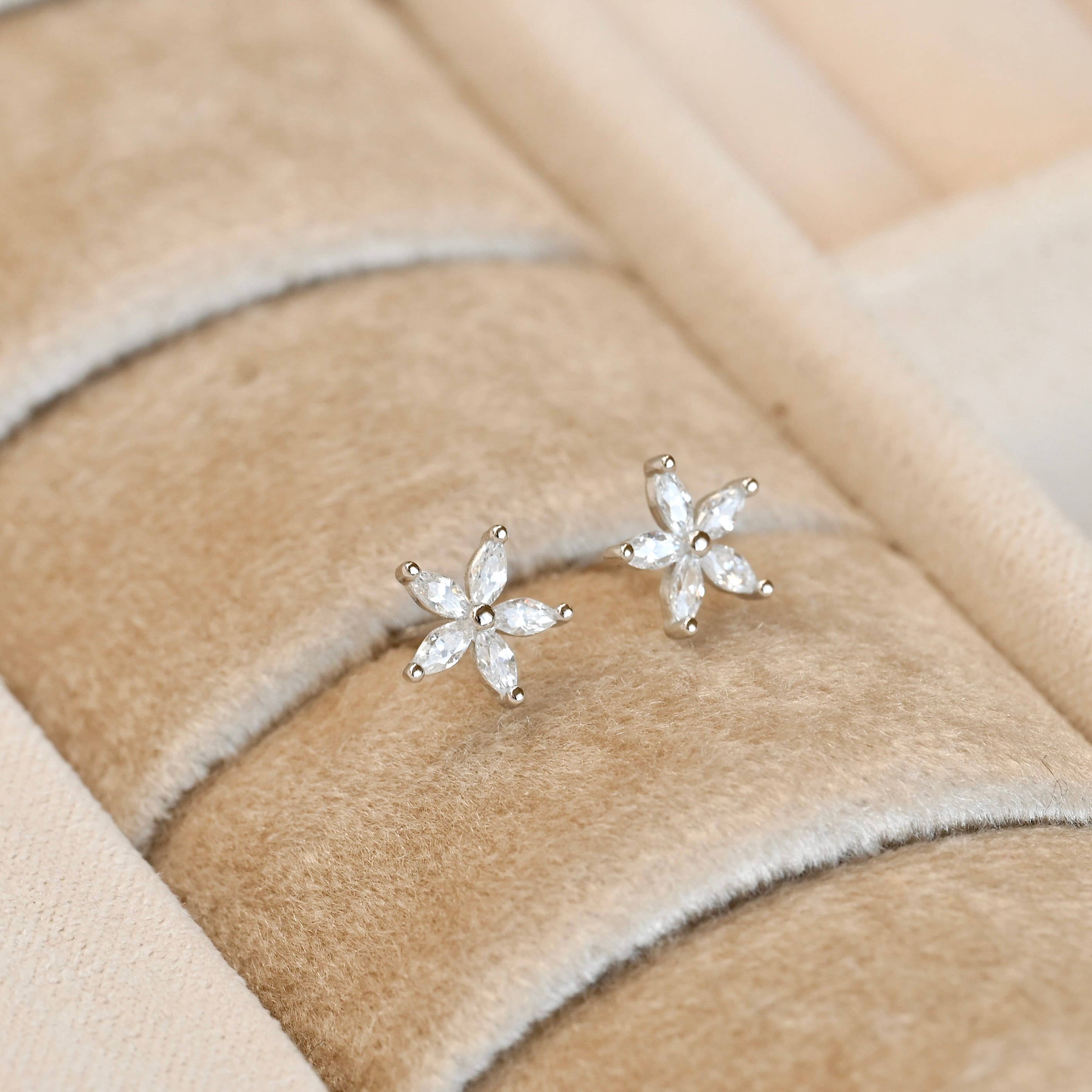 Marquise Flower Studs