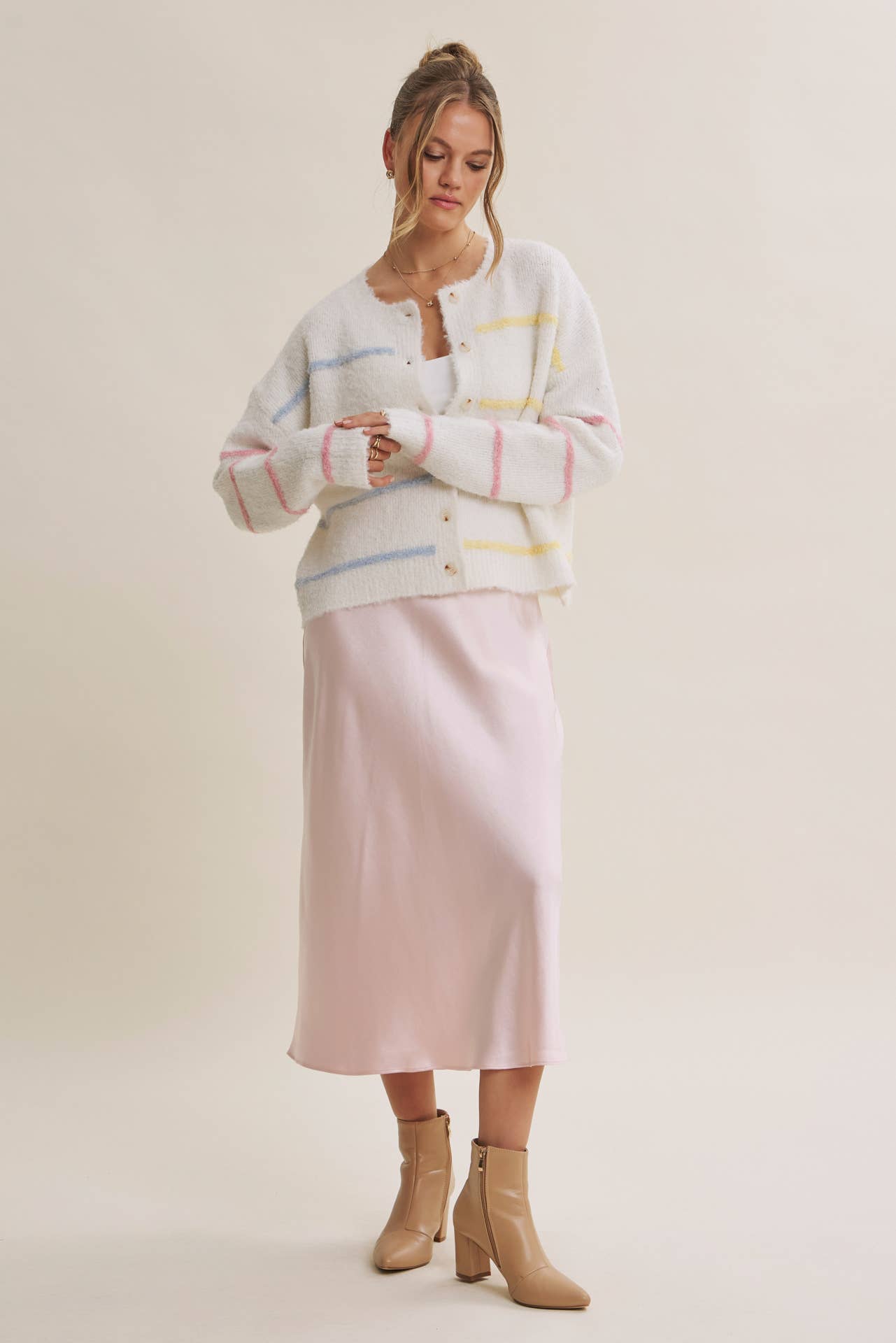 MOONLIT THICK HIGH QUALITY SILKY SATIN BIAS CUT MAXI SKIRT: DUSTY MAUVE / S