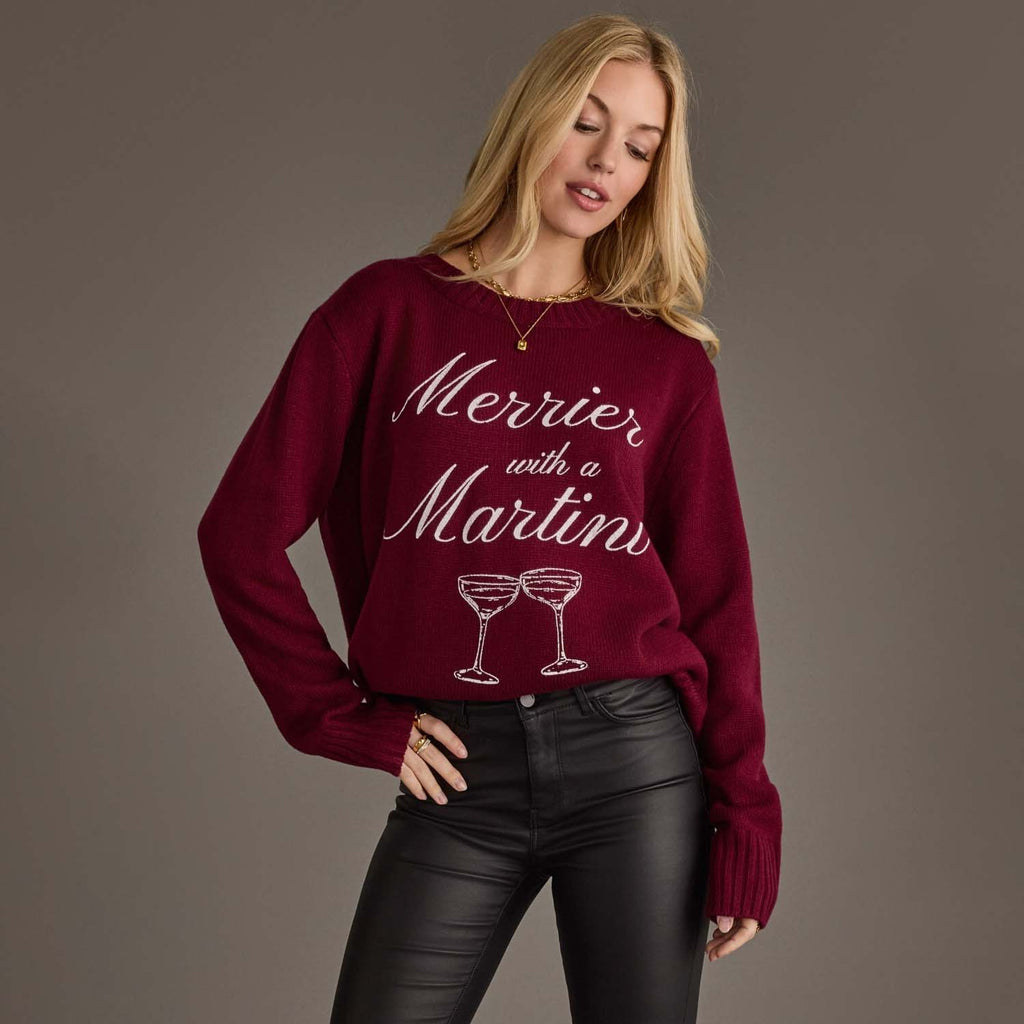 Burgundy Merrier with a Martini Sweater
