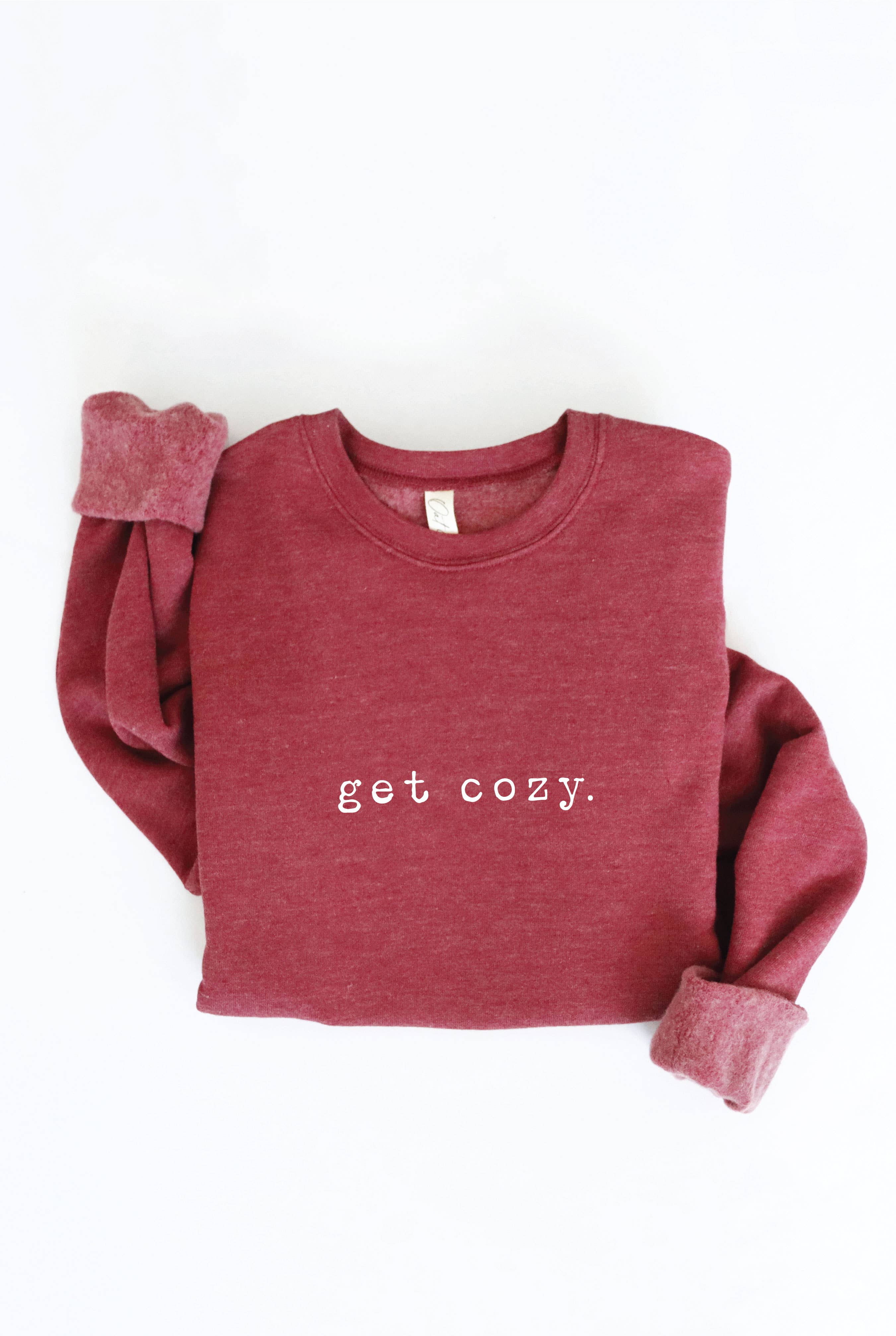 GET COZY Graphic Sweatshirt: MAROON / XL