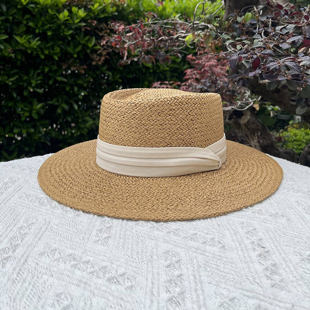 BEACH VACATION SUN FEDORA STRAW HATS FOR WOMEN