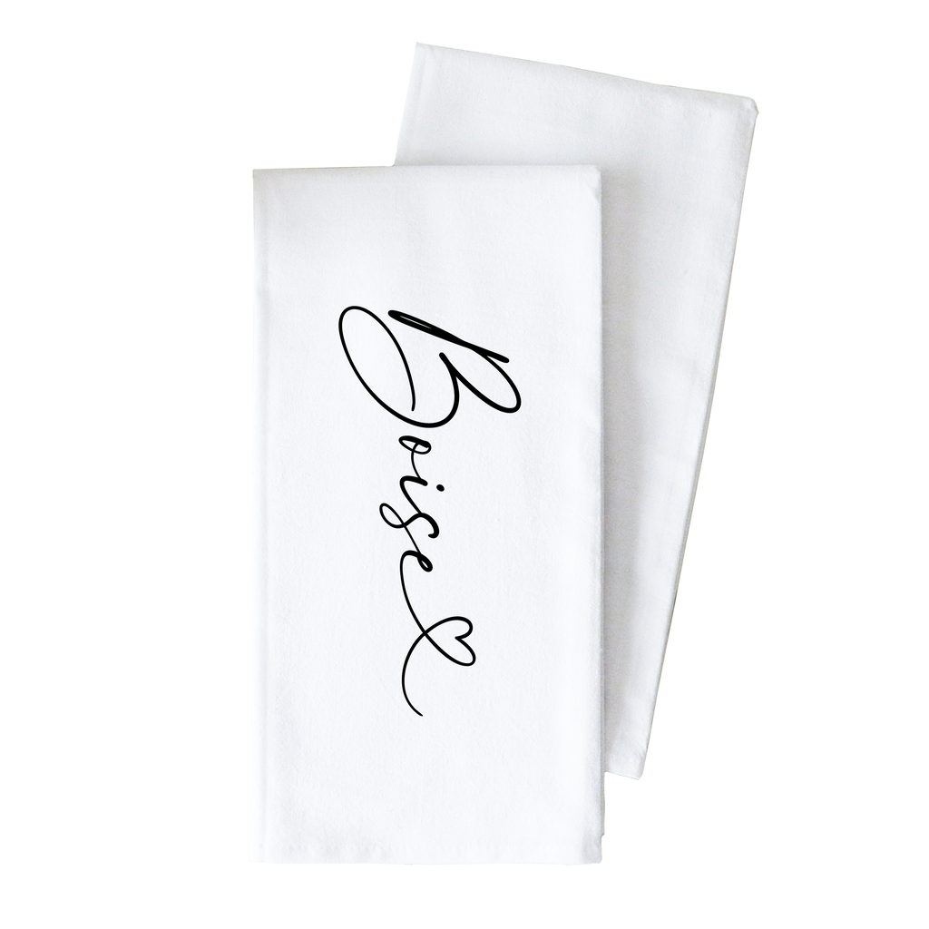 Custom City Love Tea Towel: White