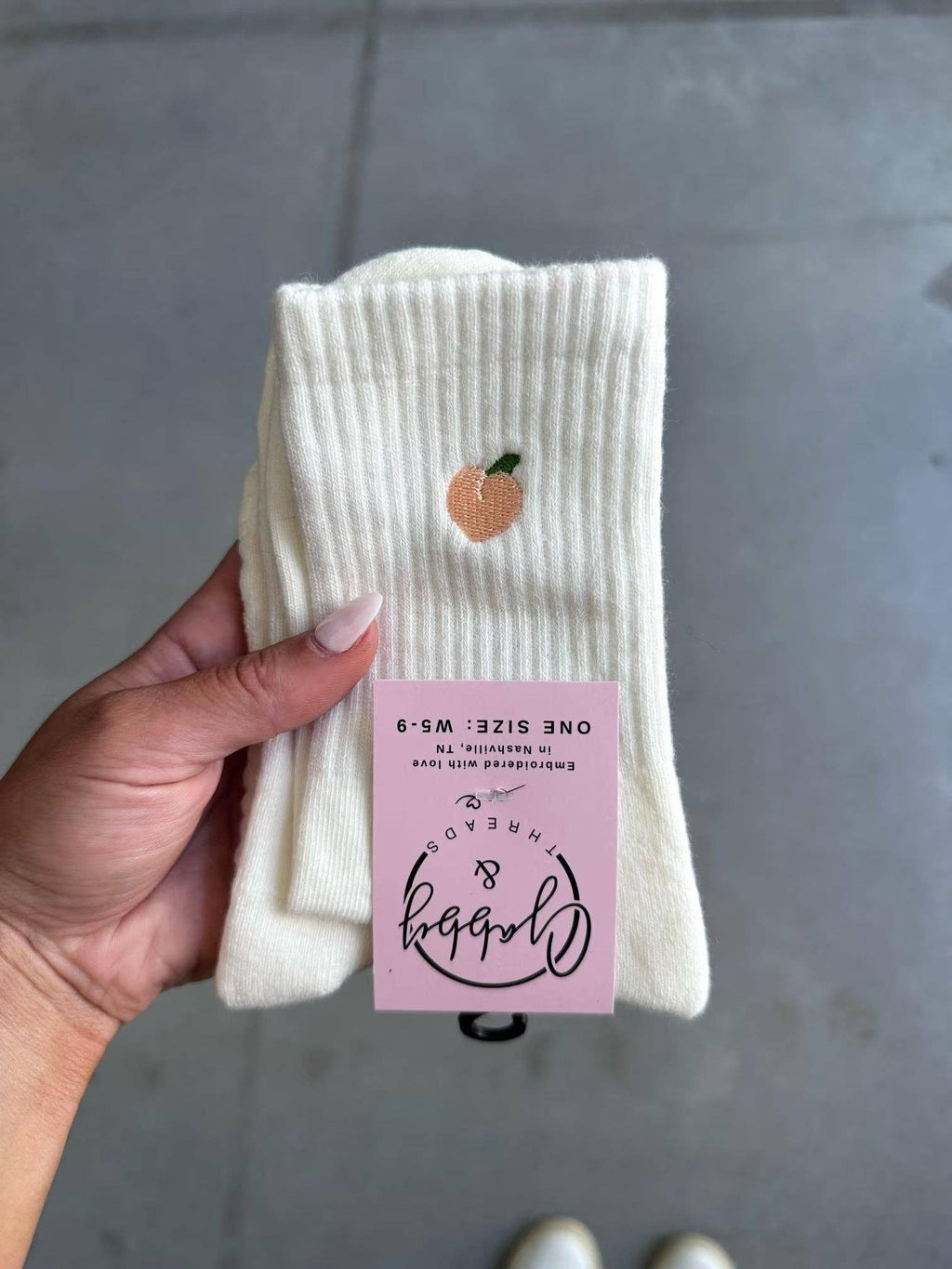 Peach Grip Socks