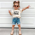 Nearly Feral Toddler Shirt – Funny Wild Child Tee: Natural / 5T
