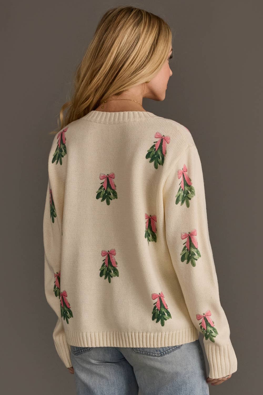 Ivory Tree Sweater with Bows
